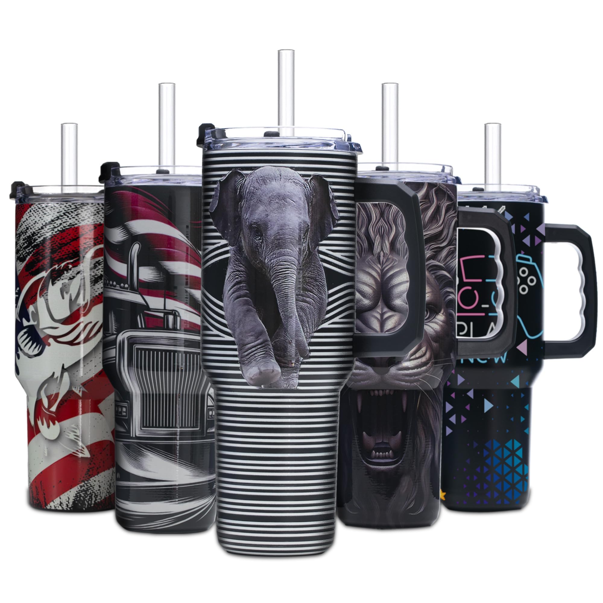 Gome 40oz Neon Gaming Tumbler - Gamer Gifts for Men & Boys - Birthday Gifts for Game Lovers, Boyfriend Insulated Stainless Steel Gamer Cup with Handle