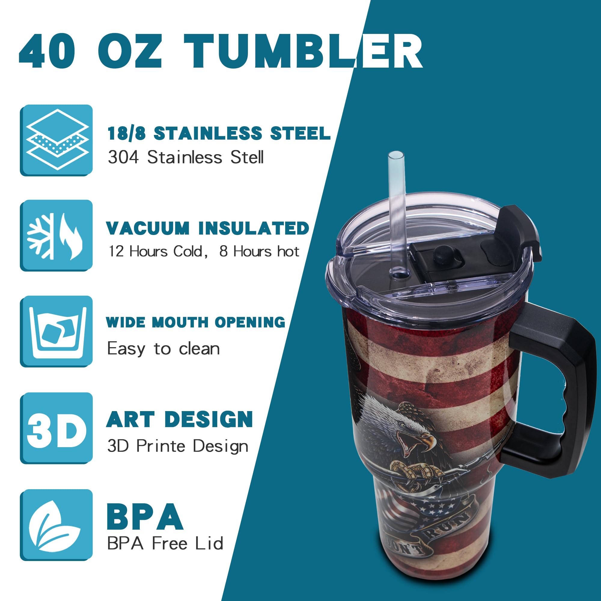 Gome Sunflower 40 oz Tumbler with Handle - Insulated Stainless Steel Sunflower Cup with Lid and Straw - Keeps Drinks Cold and Hot, Inspirational Birthday Gifts for Women - Hand Wash Only