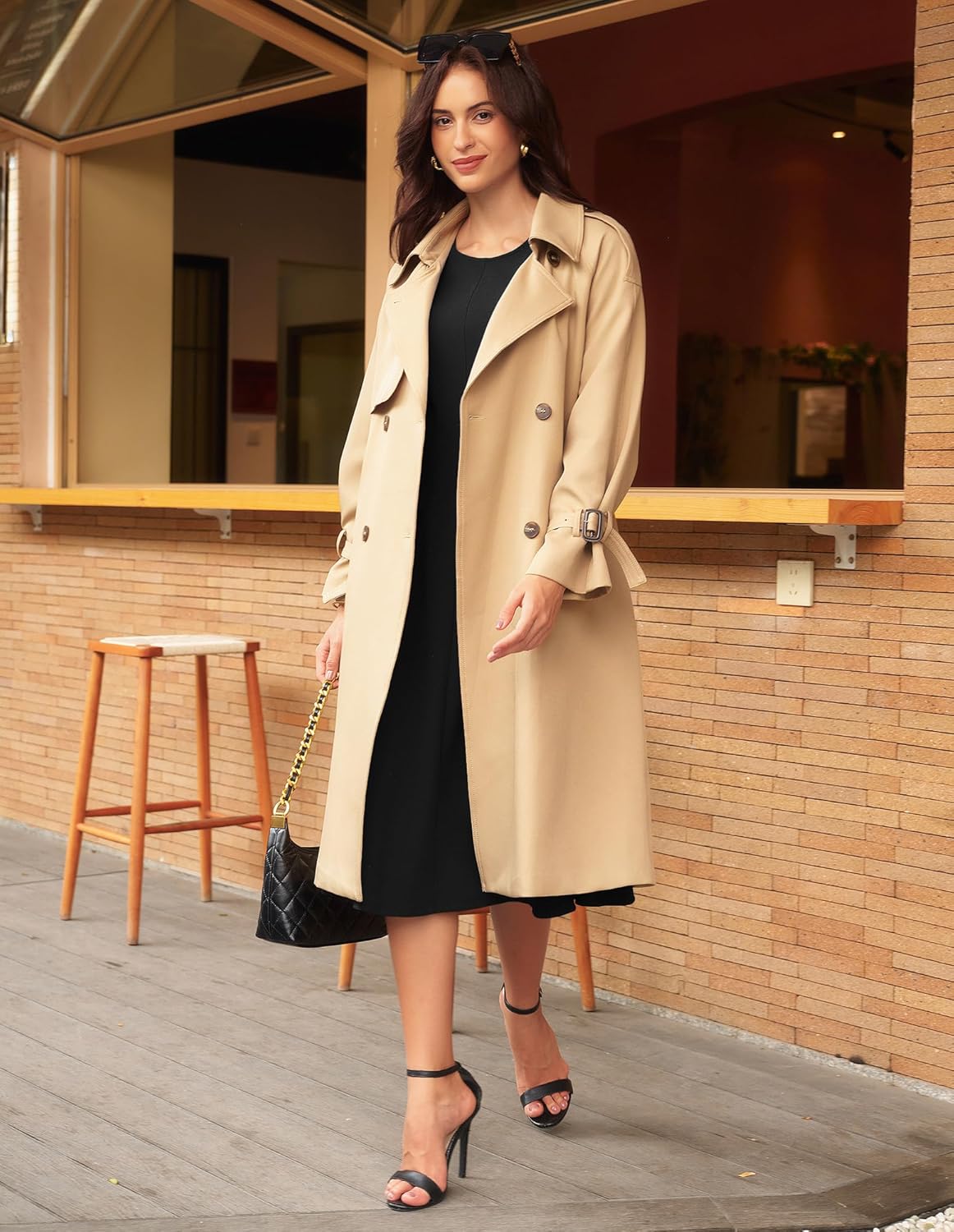 GRACE KARIN 2025 Wear to Work Dress for Women A Line Midi Fit 3/4 Sleeve Church Round Neck Business Dresses