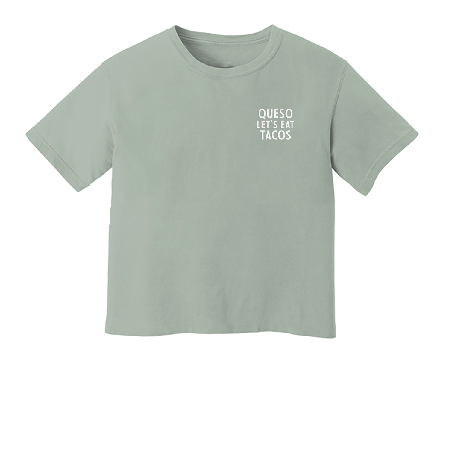 Queso Let's Eat Tacos Washed Crop Tee
