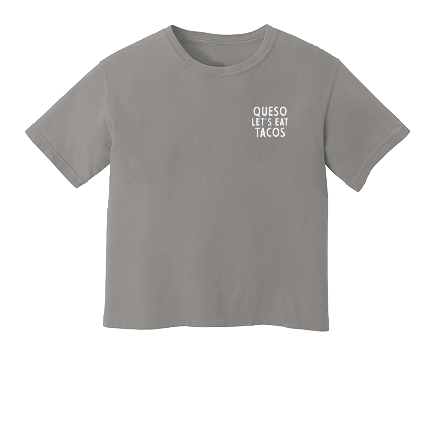 Queso Let's Eat Tacos Washed Crop Tee