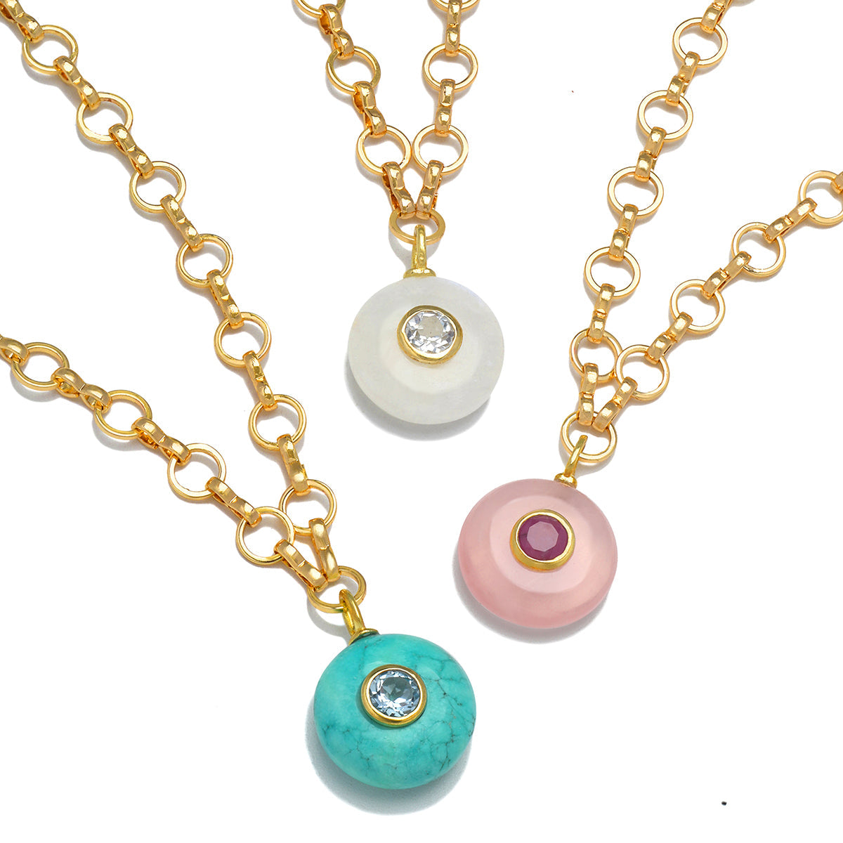 New! Lapis & Blue Topaz Petite Loop Necklace