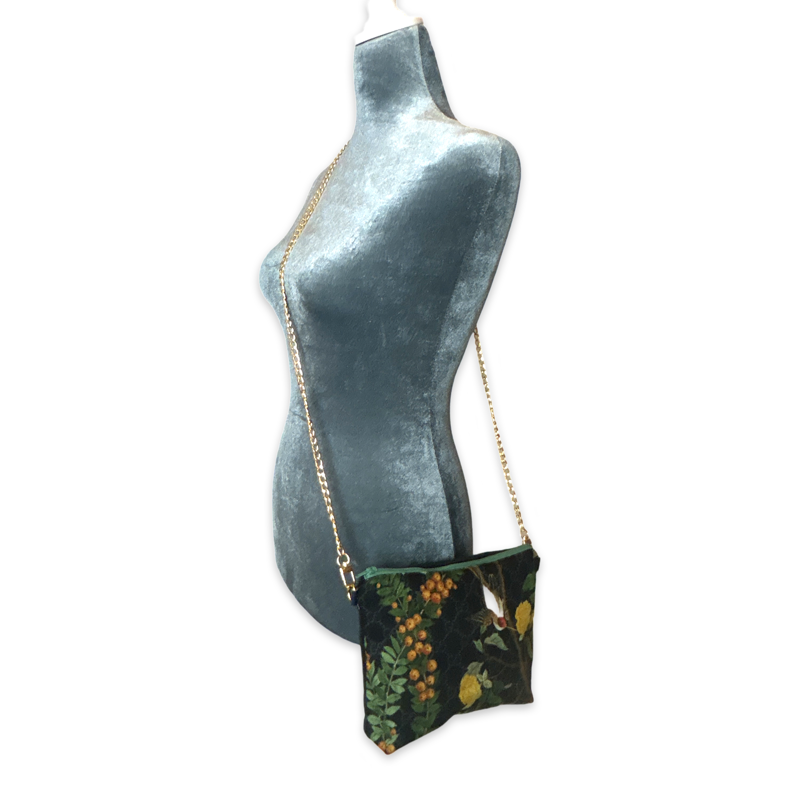 GG Chinoiserie Noir Vintage Silk Scarf Crossbody Bag