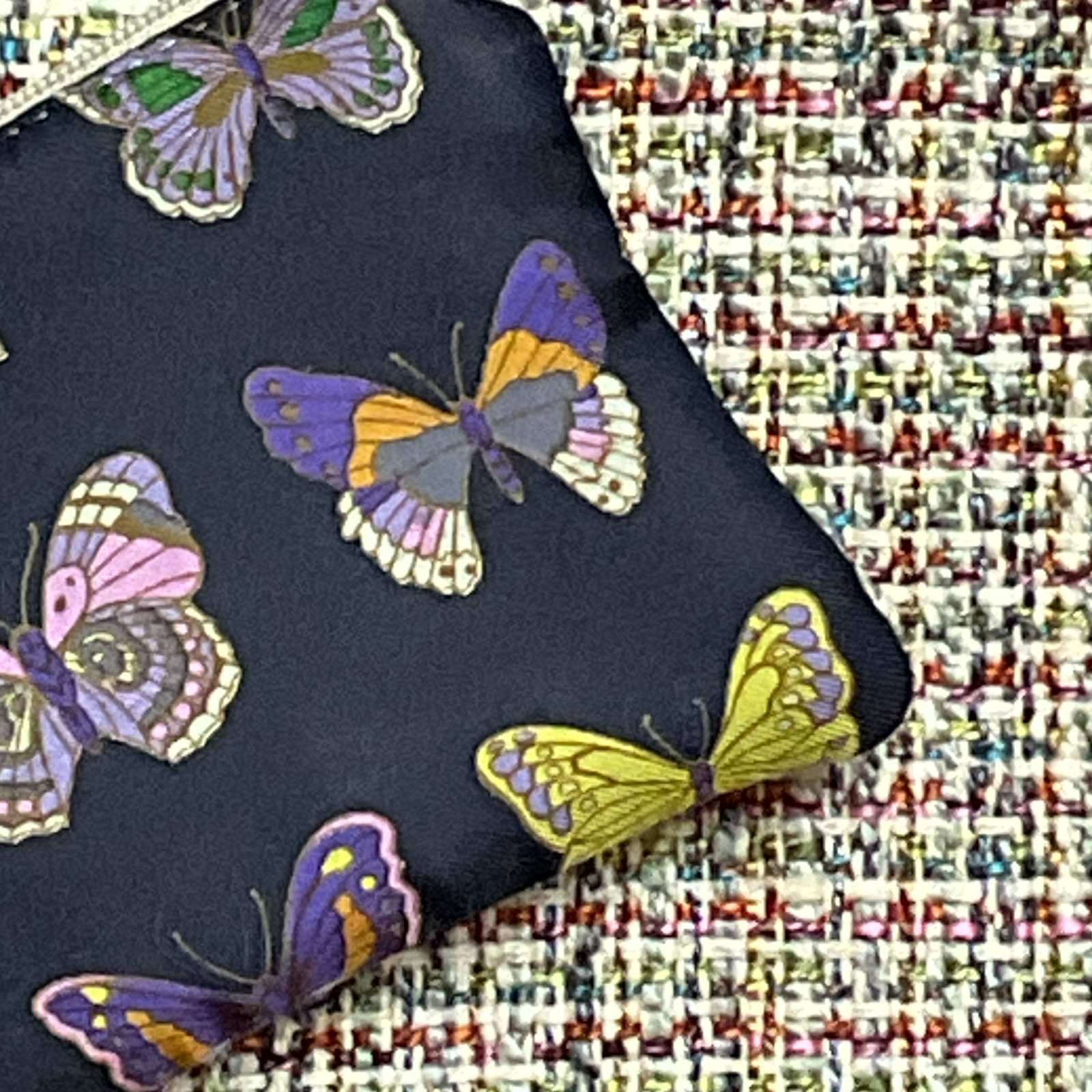 Farfalle Blue Vintage Silk Scarf All-Around Bag