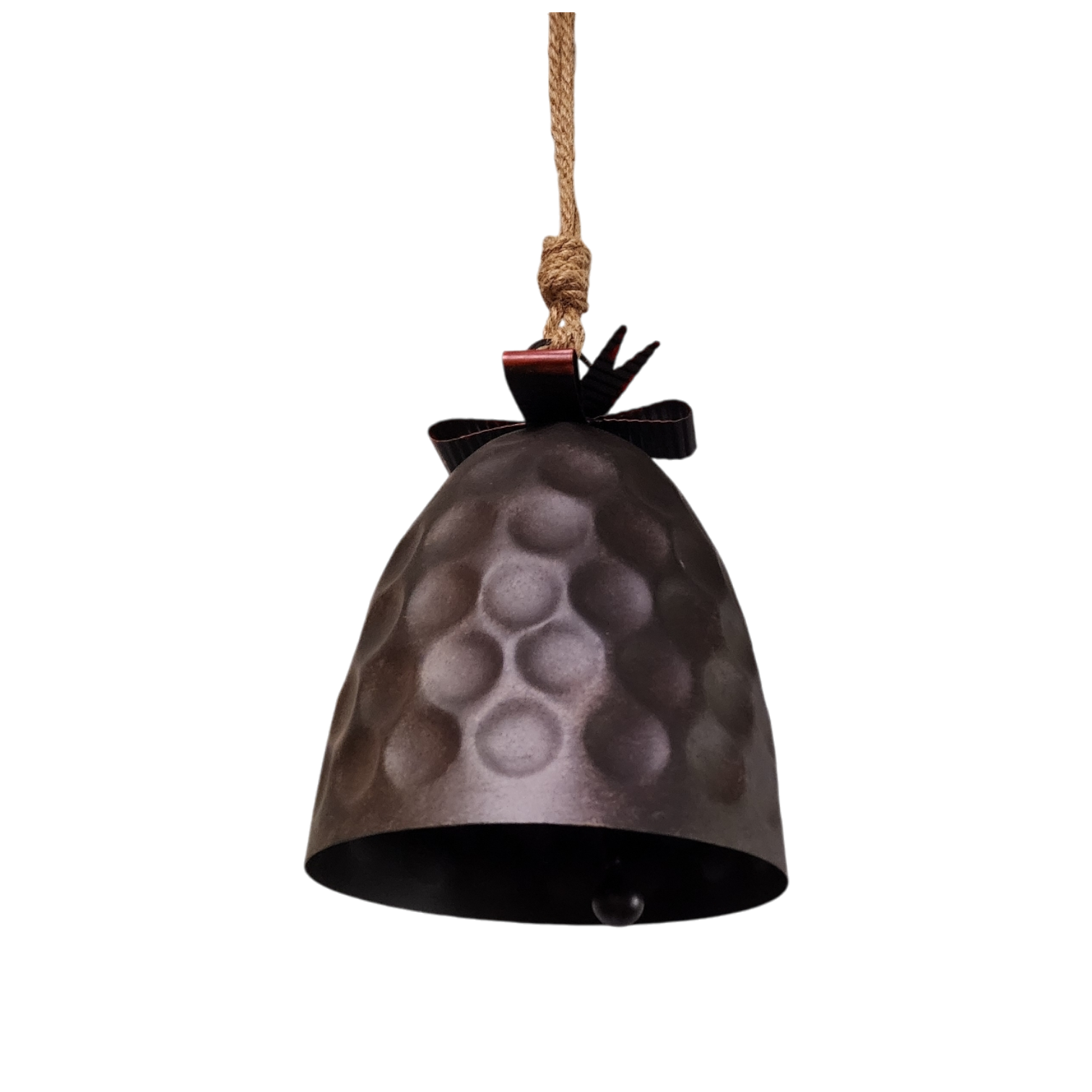 Hammered Metal Bell with Bow -