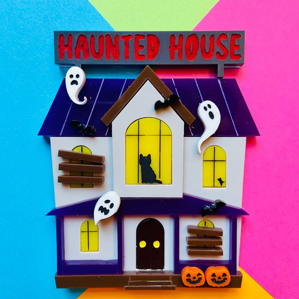 Creepy Funfair Collection - Haunted House Acrylic Brooch by Makokot Design