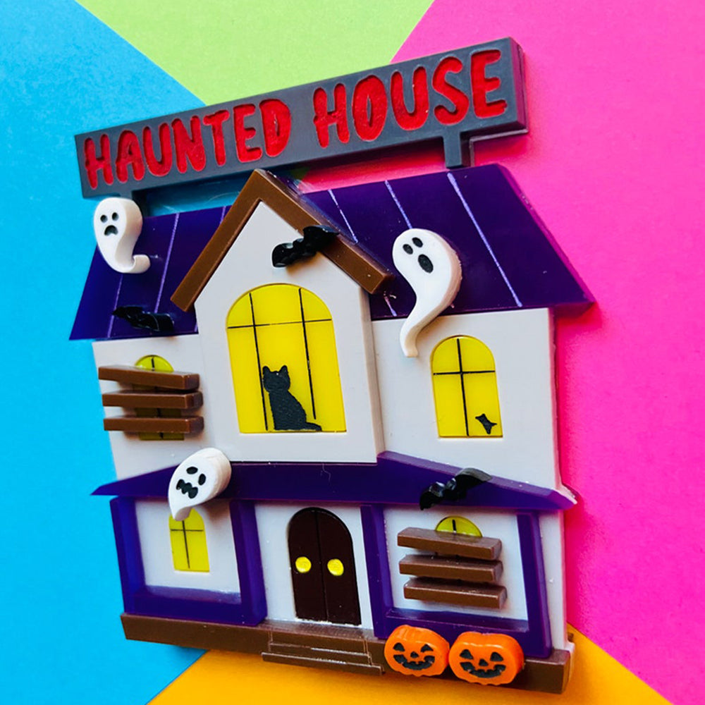 Creepy Funfair Collection - Haunted House Acrylic Brooch by Makokot Design