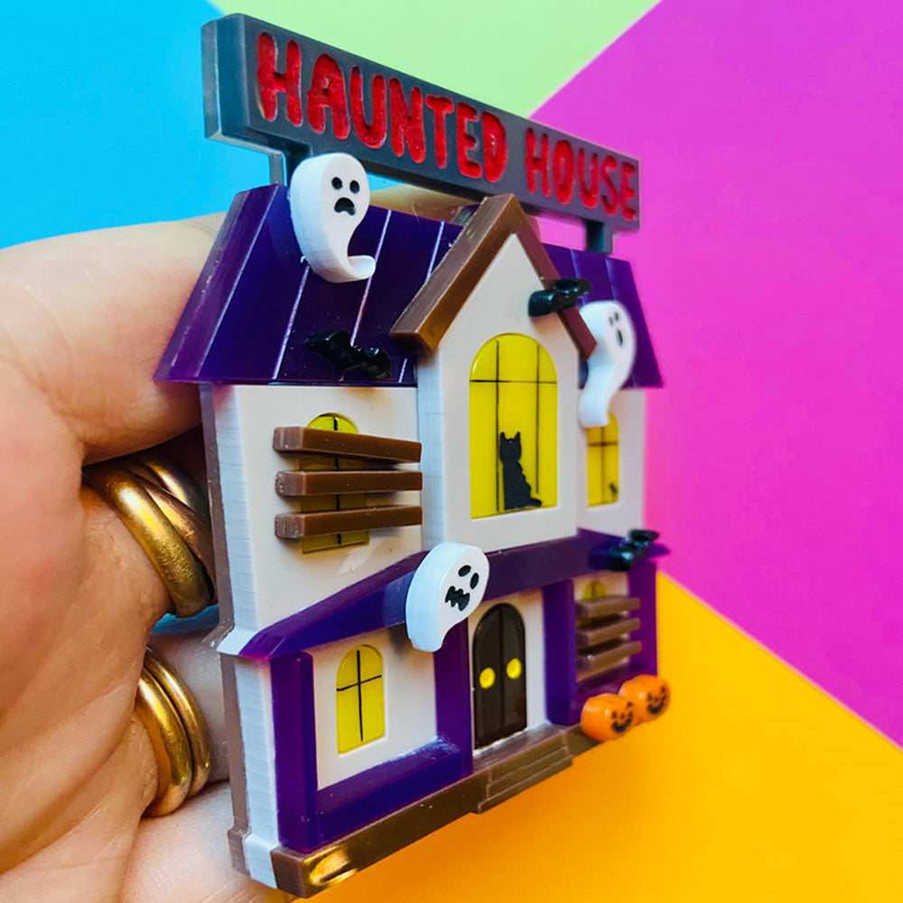 Creepy Funfair Collection - Haunted House Acrylic Brooch by Makokot Design