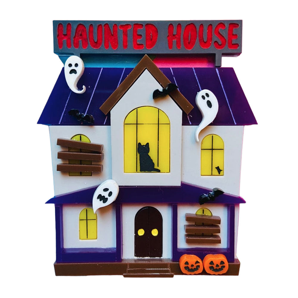 Creepy Funfair Collection - Haunted House Acrylic Brooch by Makokot Design