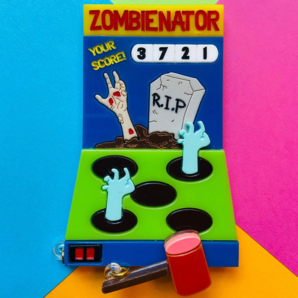 Creepy Funfair Collection - Zombienator Acrylic Brooch by Makokot Design