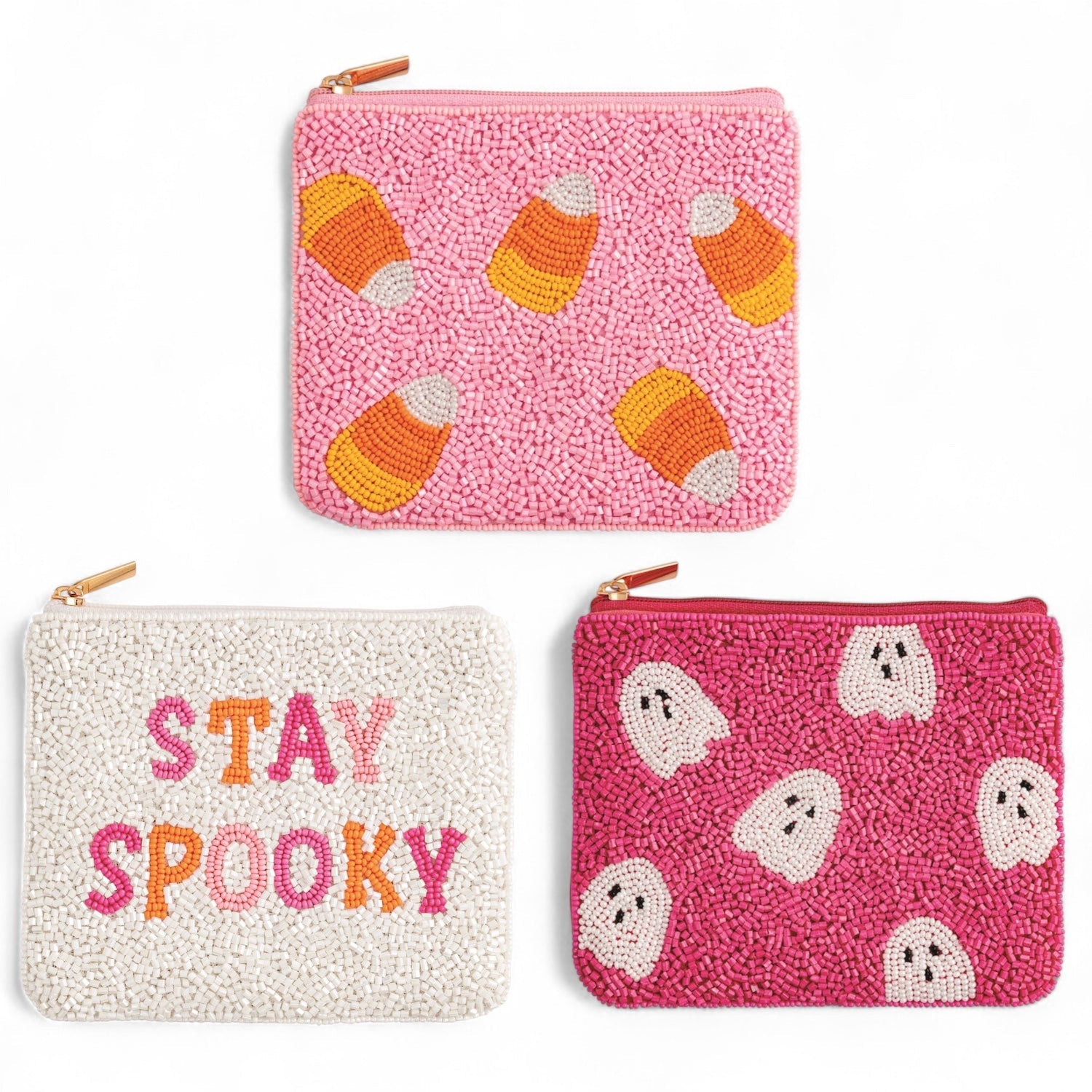 Halloween Beaded Zip Pouches | 3 Styles