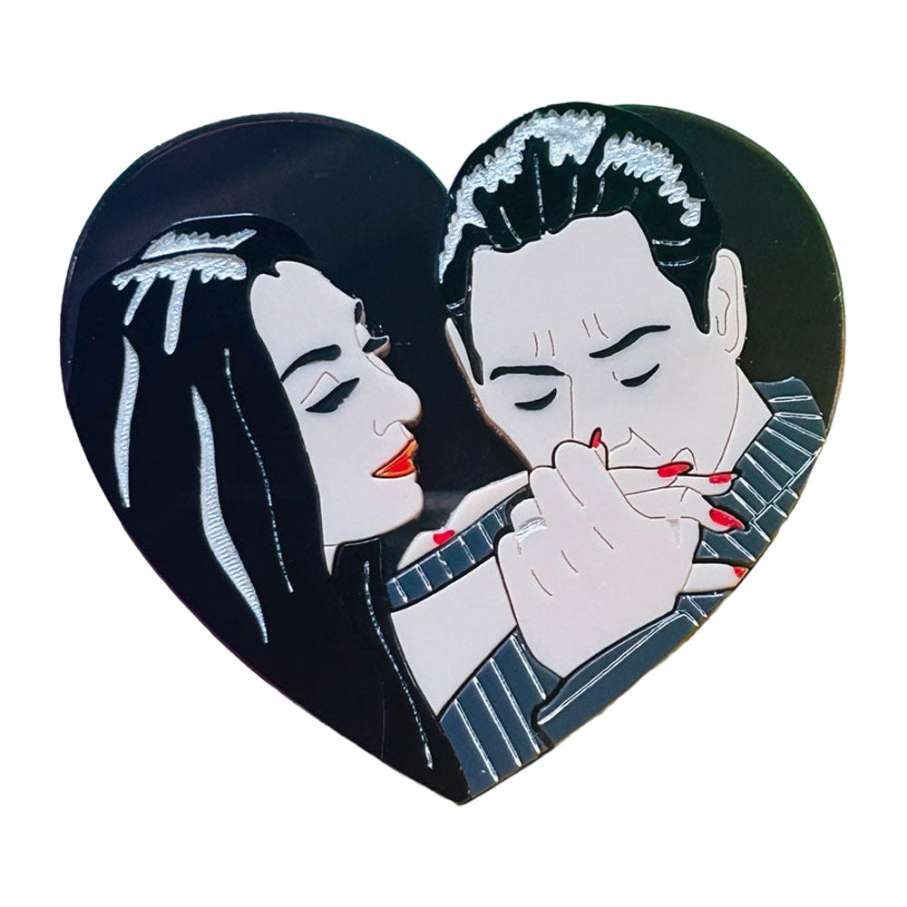 Heart Shaped Gothic Love Acrylic Brooch by Makokot Design