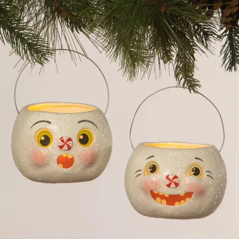Happy Snowman Bucket Petite by Bethany Lowe Designs