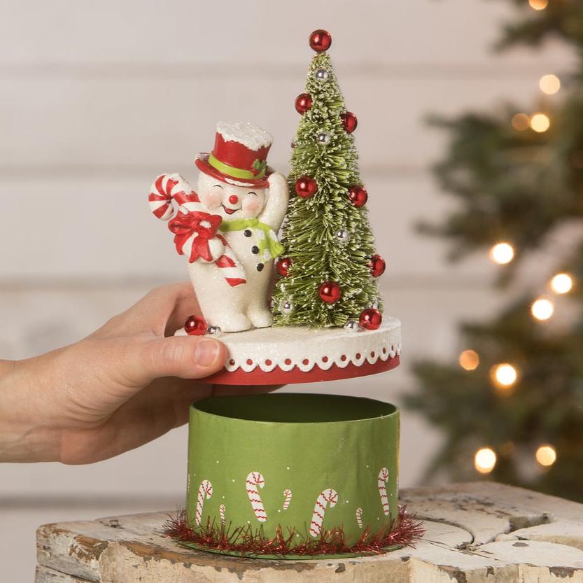 Happy Snowman on Box by Bethany Lowe Designs