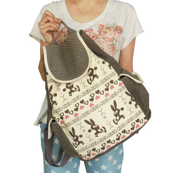 [Happy Trip] Fabric Art School Backpack Outdoor Daypack