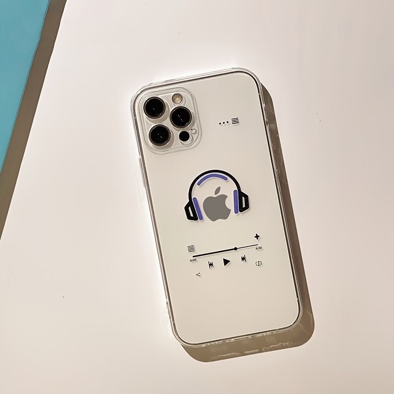 Headset Printed Transparent Phone Case For IPhone14/14Plus/14Pro/14Pro Max; iPhone13/13Mini/13Pro/13Pro Max; iPhone12/12Mini/12Pro/12Pro Max; iPhone11/11Pro/11Pro Max; iPhoneX/XR/XS/XS Max; iPhone 8/7