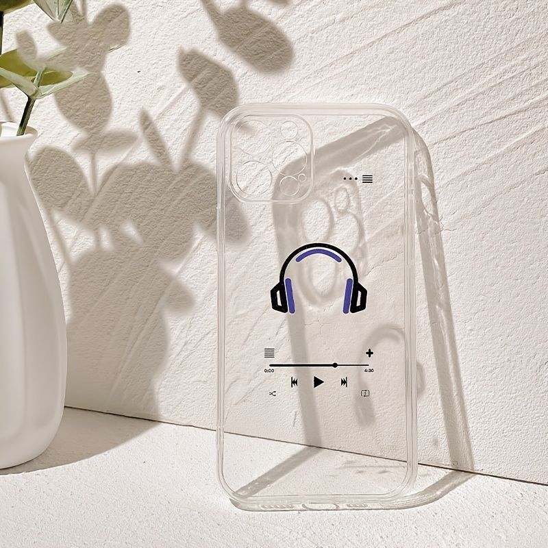Headset Printed Transparent Phone Case For IPhone14/14Plus/14Pro/14Pro Max; iPhone13/13Mini/13Pro/13Pro Max; iPhone12/12Mini/12Pro/12Pro Max; iPhone11/11Pro/11Pro Max; iPhoneX/XR/XS/XS Max; iPhone 8/7