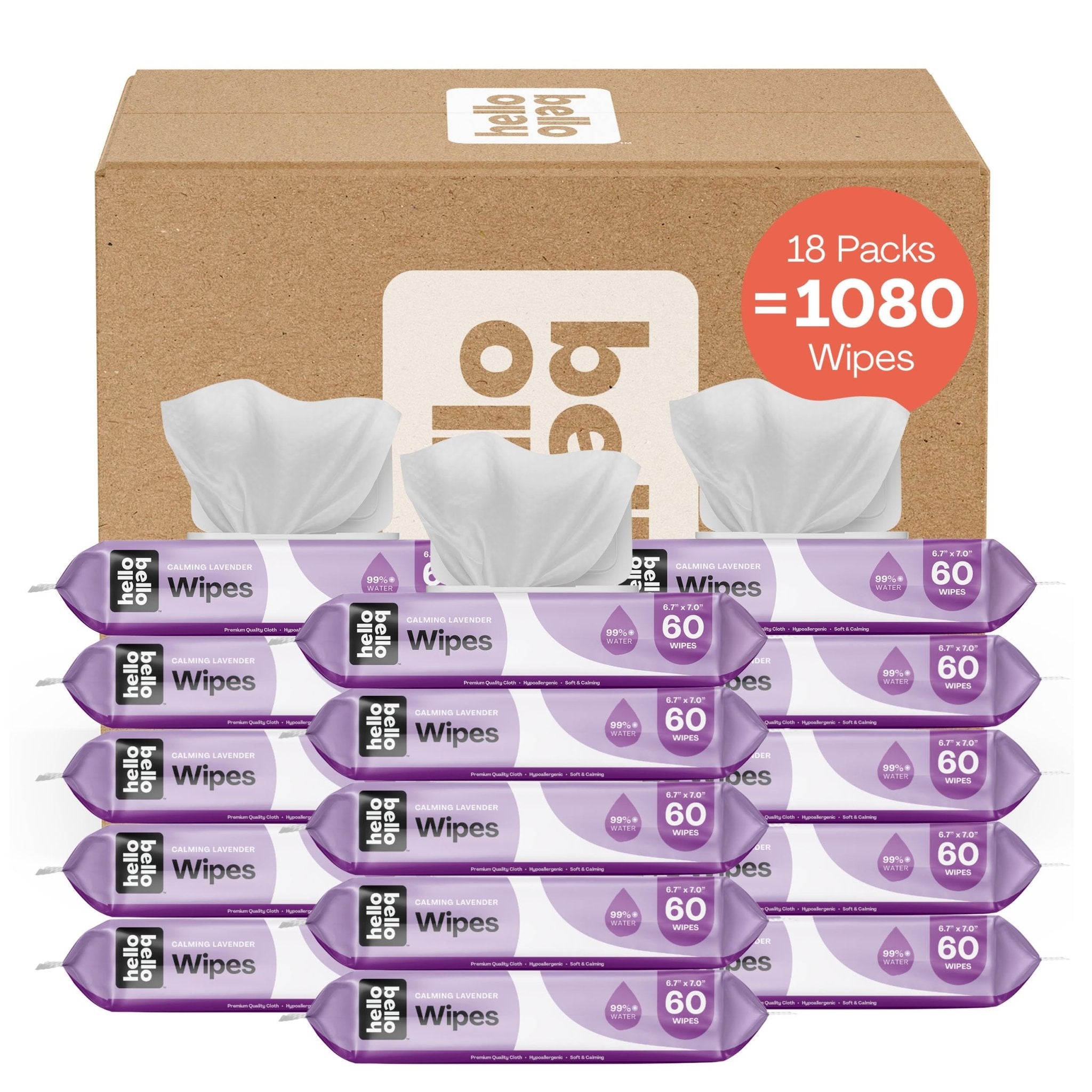 Hello Bello Extra Gentle Unscented Baby Wipes, Plant Based, Made with 99% Water and Aloe for Babies and Kids, 720 Count