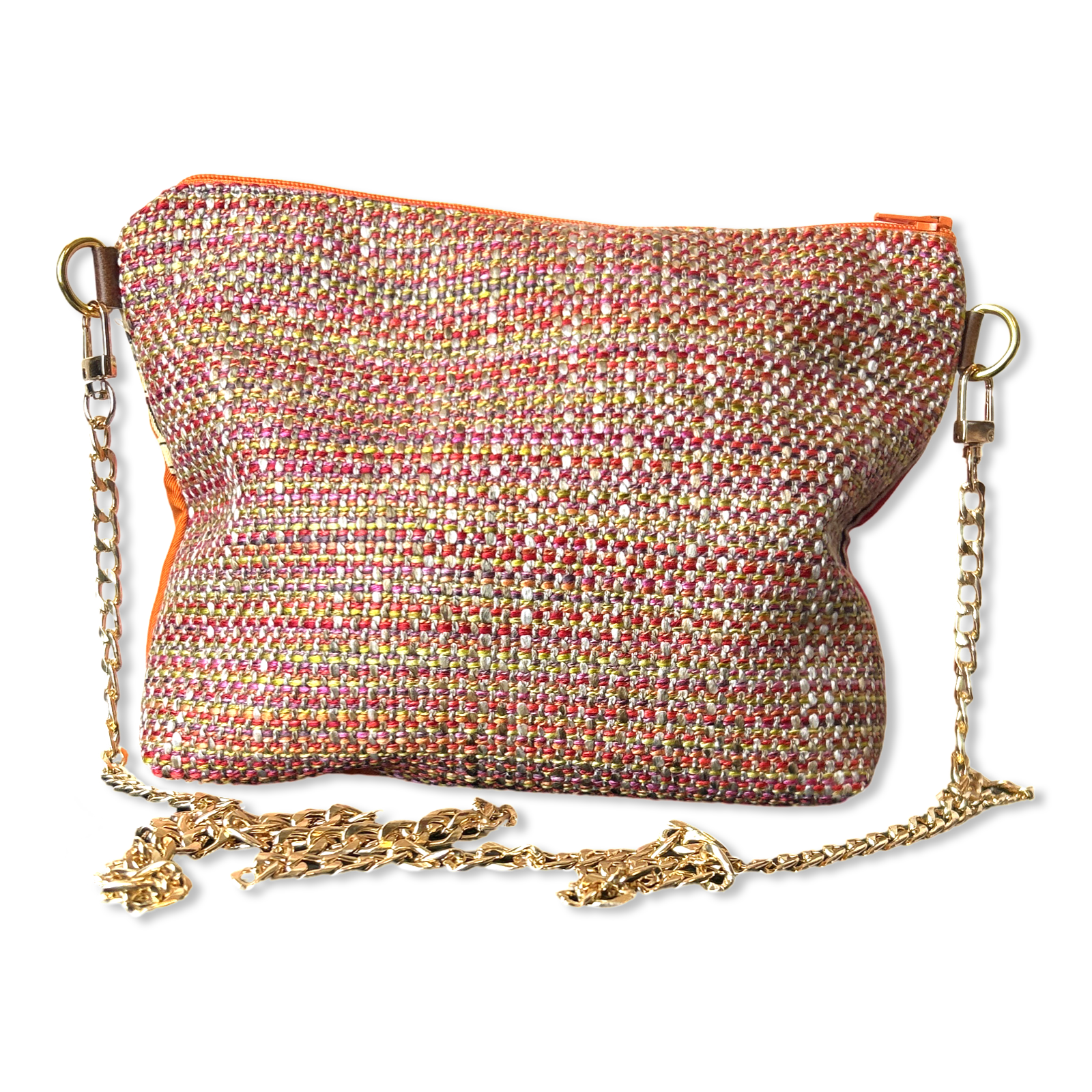 Couvertures et Tenues du Jour Orange Vintage Scarf Crossbody Bag