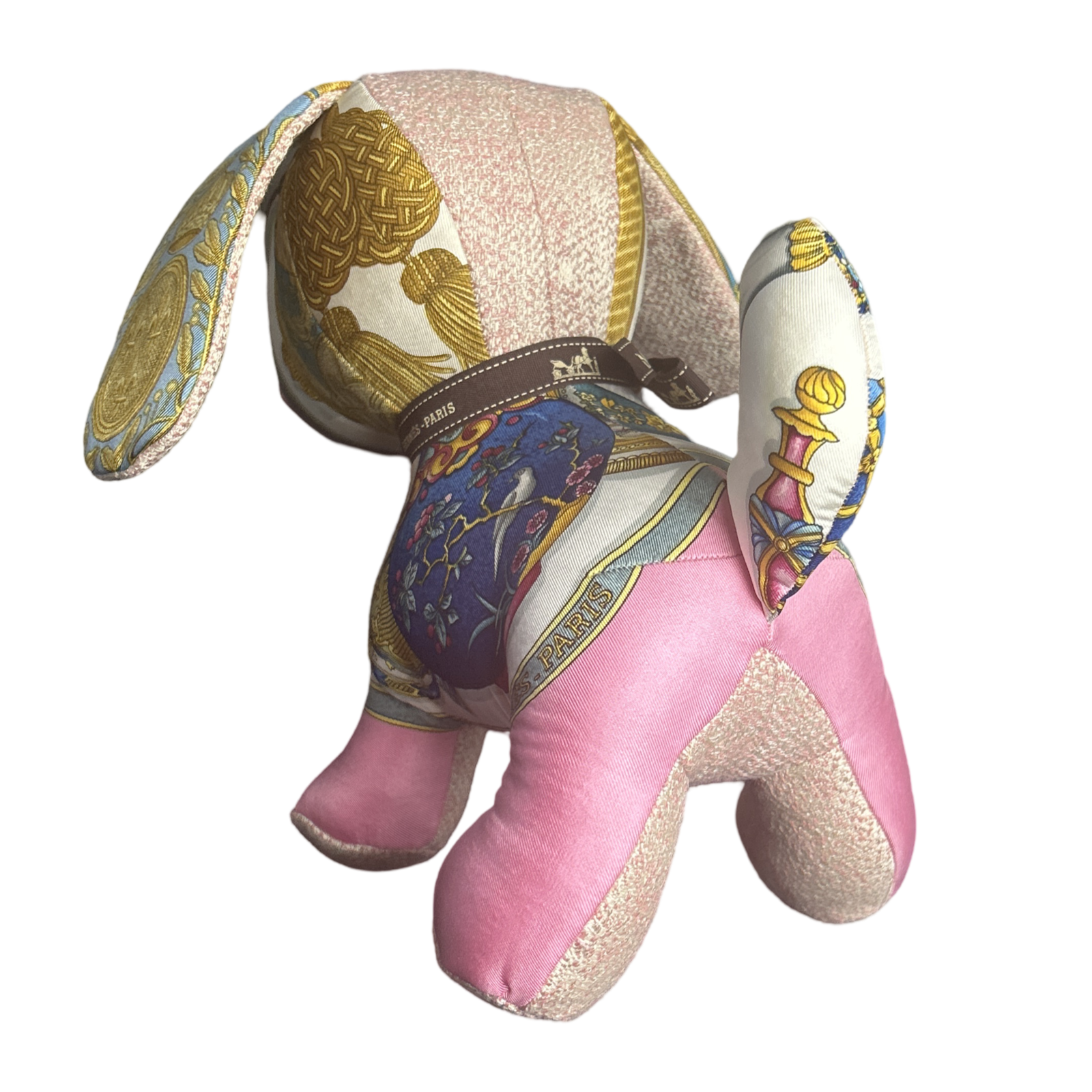 Qu'Importe le Flacon Vintage Silk Scarf Patchwork Puppy