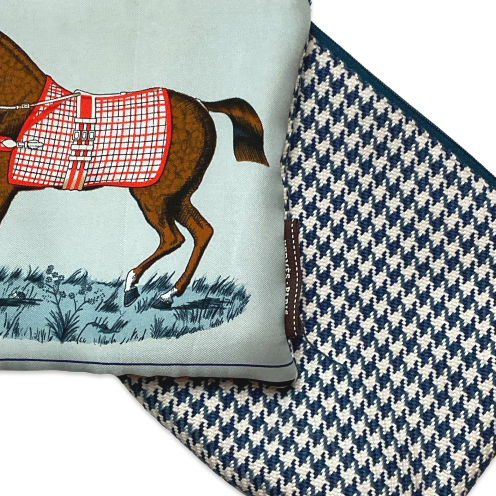 Couvertures et Tenues du Jour Light Blue Vintage Silk Scarf Wristlet Bag