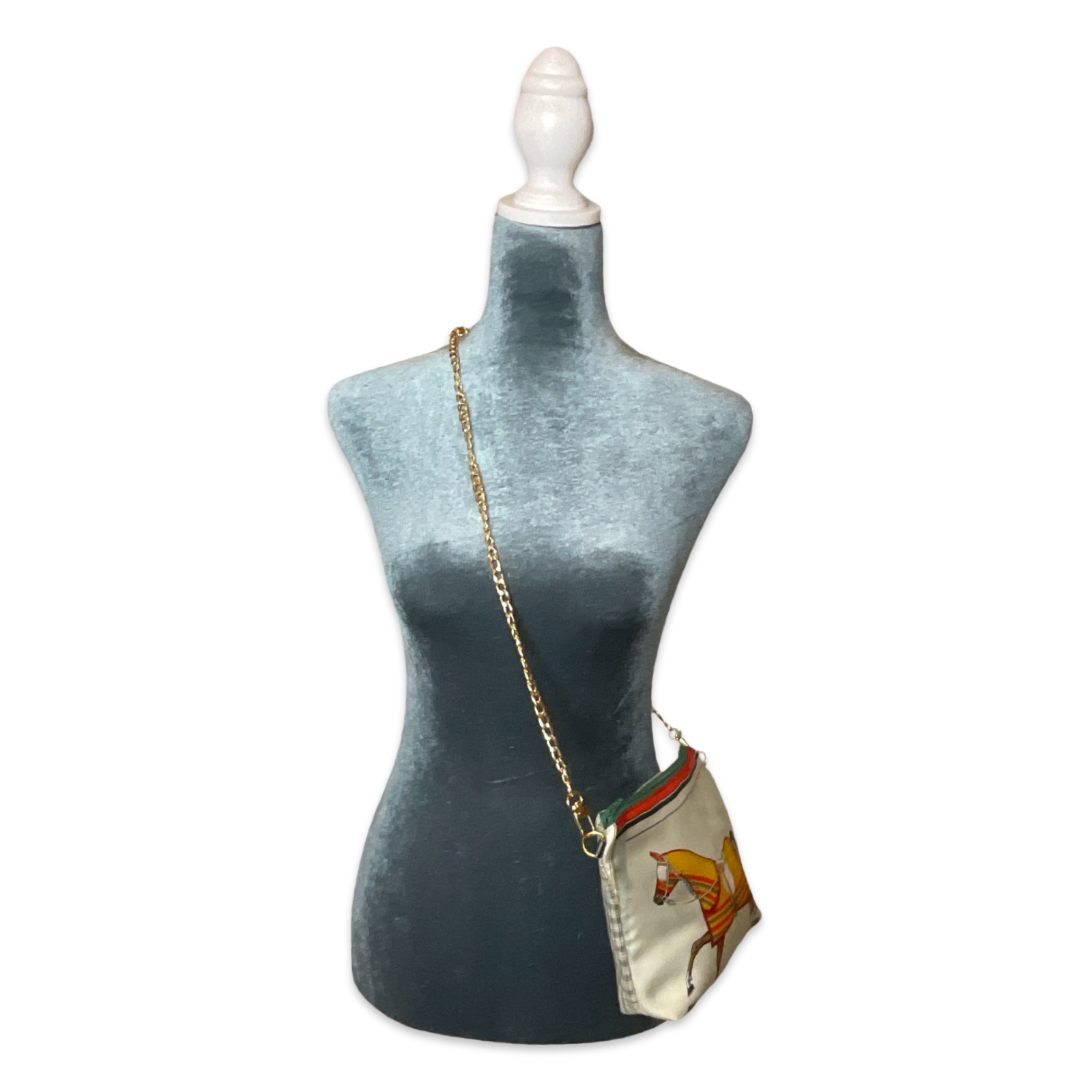 Couvertures et Tenues du Jour Mint Green Vintage Scarf Crossbody Bag