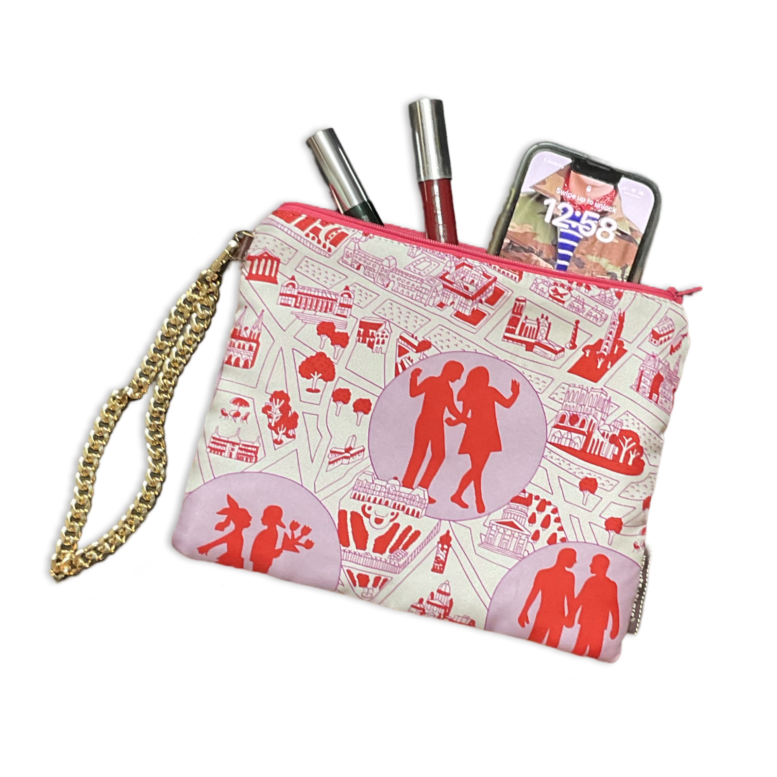Nouveaux Amoureux de Paris Vintage Scarf Wristlet Bag