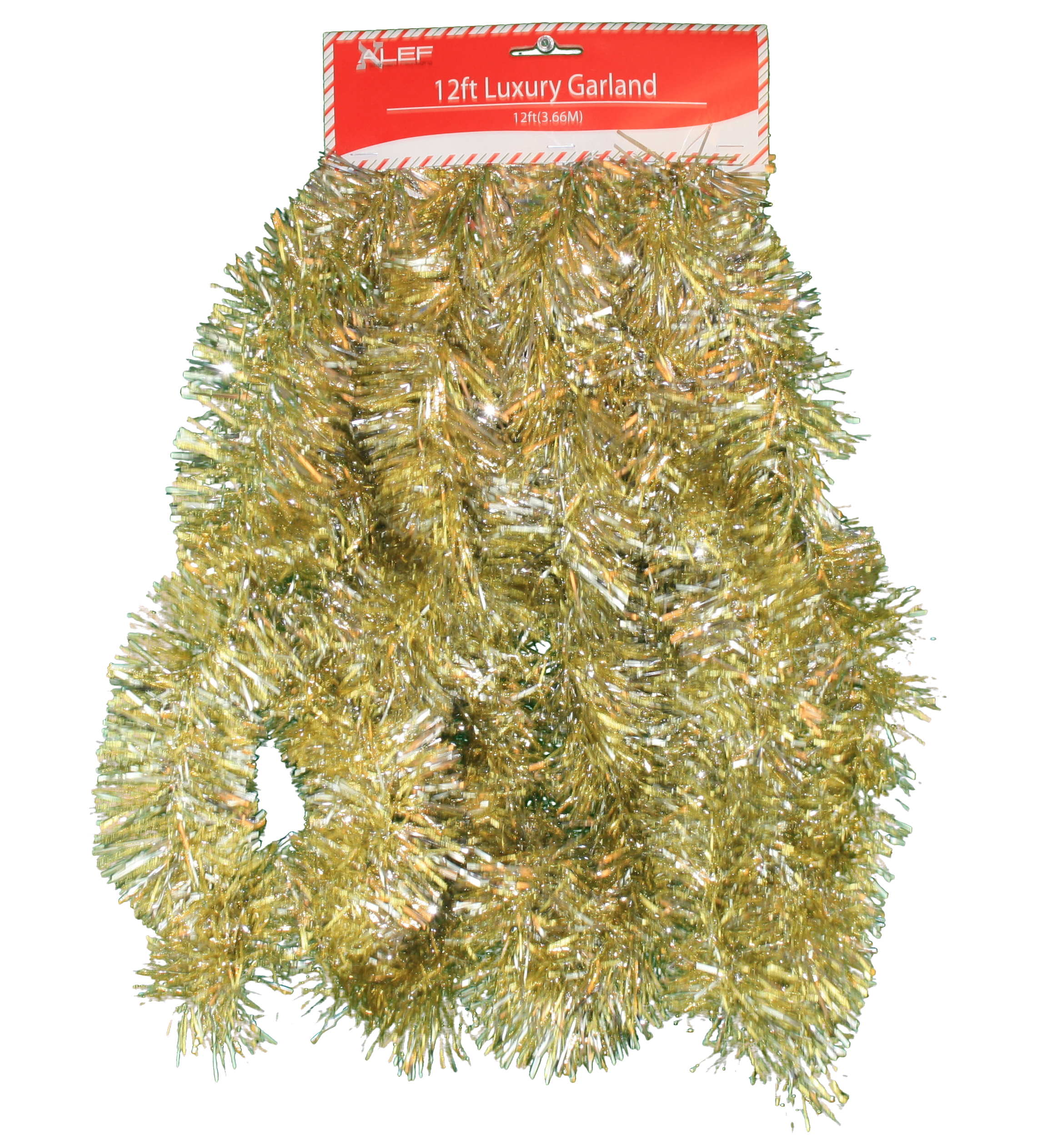 12 foot 5 Ply Deluxe Tinsel Garland - Silver/Gold