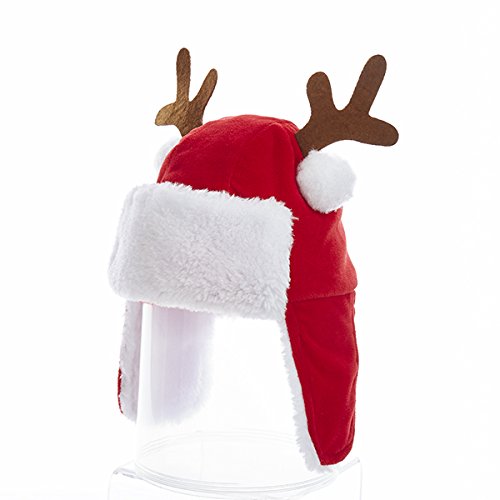 Plush Red Kids Hat With Antlers