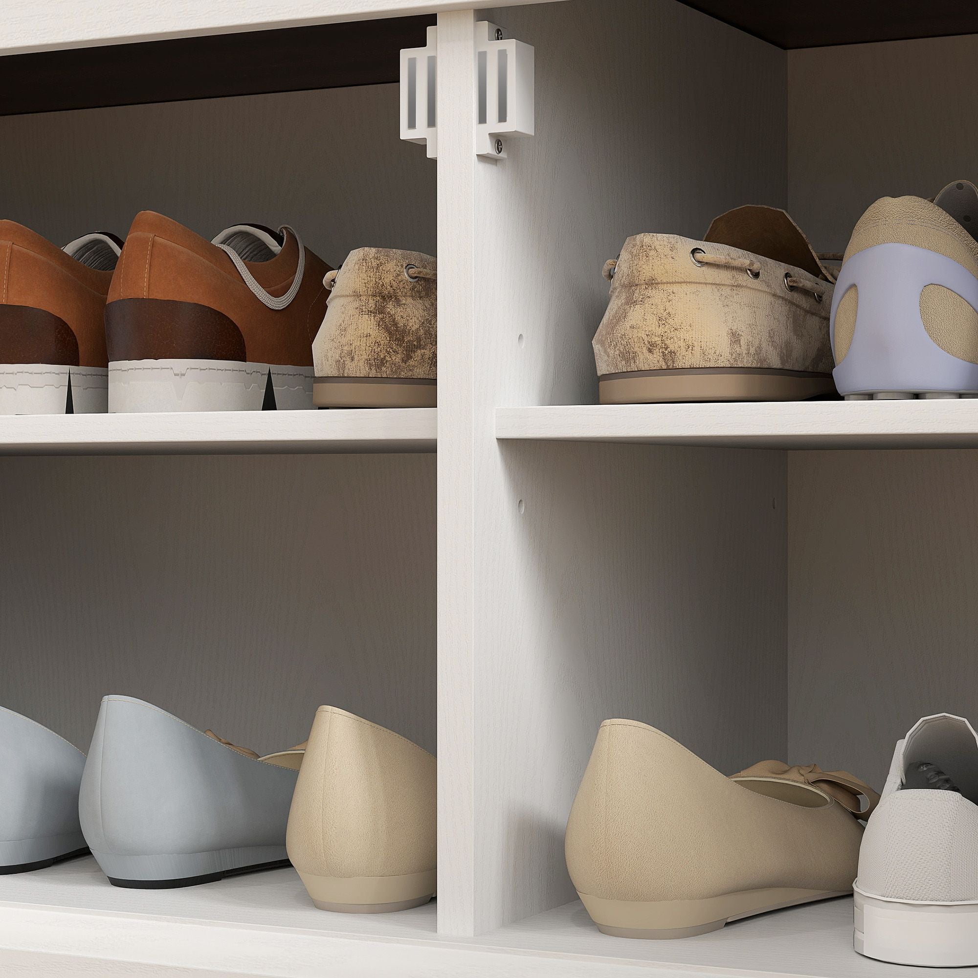 HOMCOM 3-in-1 Hall Tree with Shoe Storage, Coat Rack with Bench, Entryway Furniture with Five Hooks, White Wood Grain