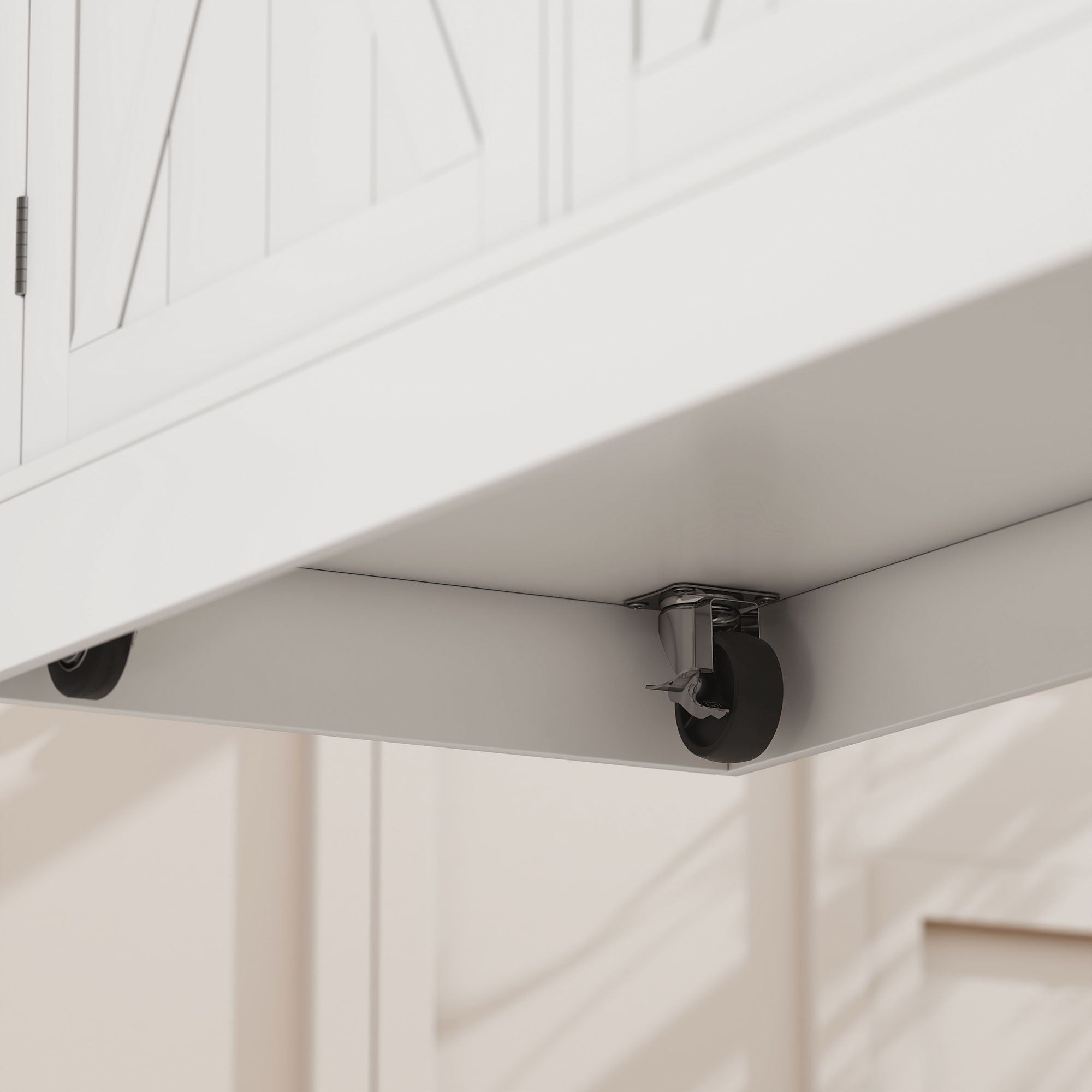 HOMCOM Farmhouse Kitchen Island Cart with Drop Leaf Breakfast Bar, 2 Drawers, Adjustable Shelves, White Wood