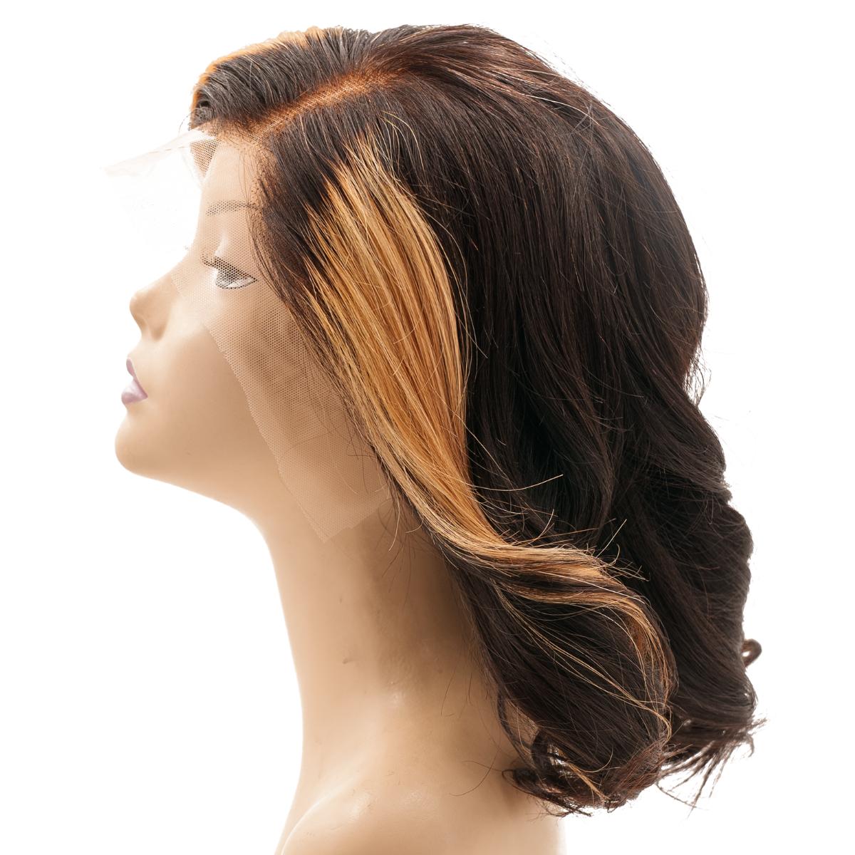 Honeycomb 13x4 Transparent Lace Front 100% Human Hair Bob Wig