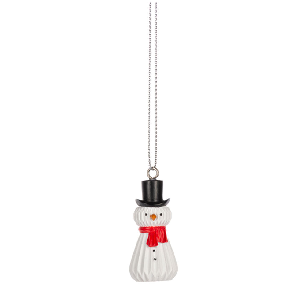 Honeycomb Santa & Snowman Ornaments Set of 2