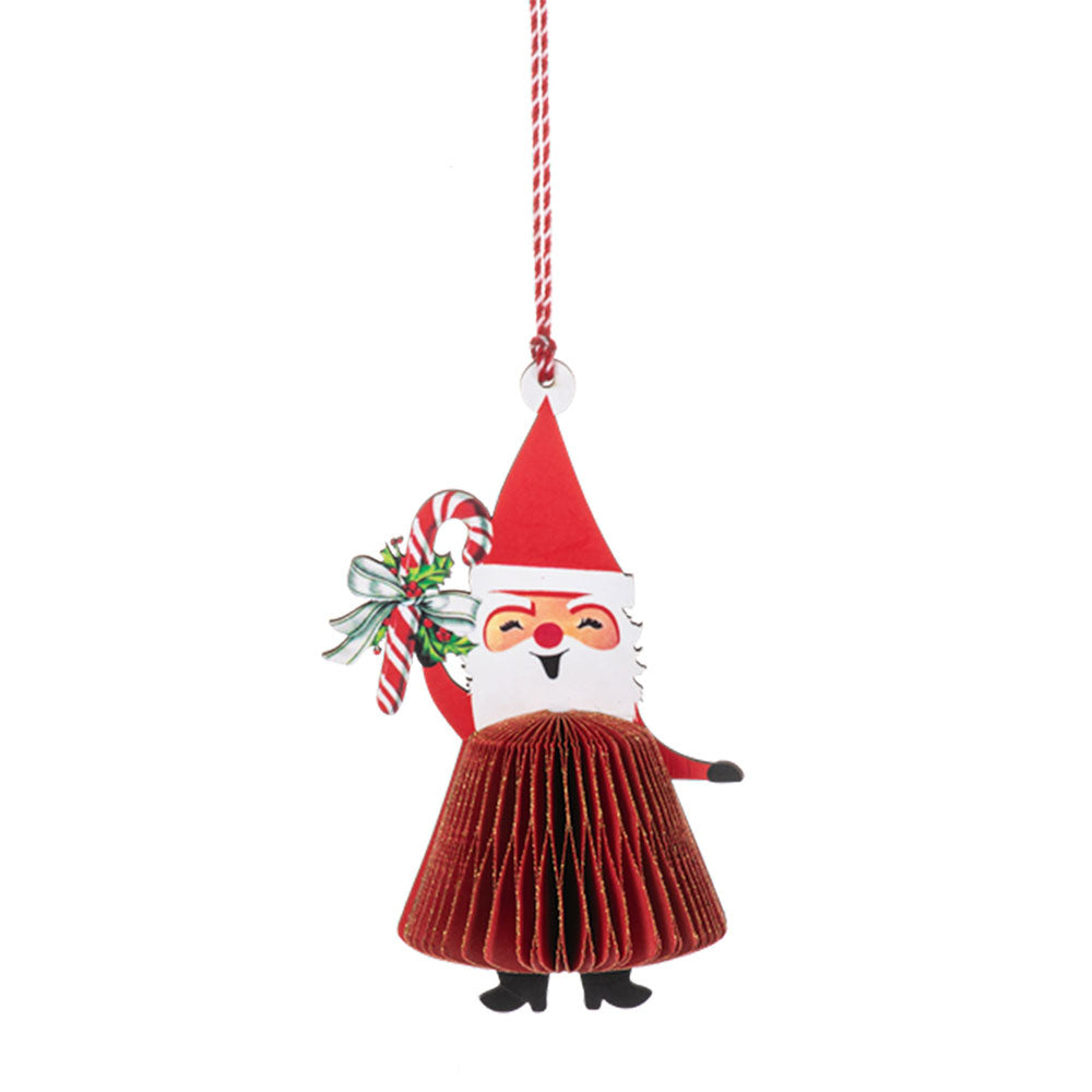 Honeycomb Santa Ornaments Set of 3