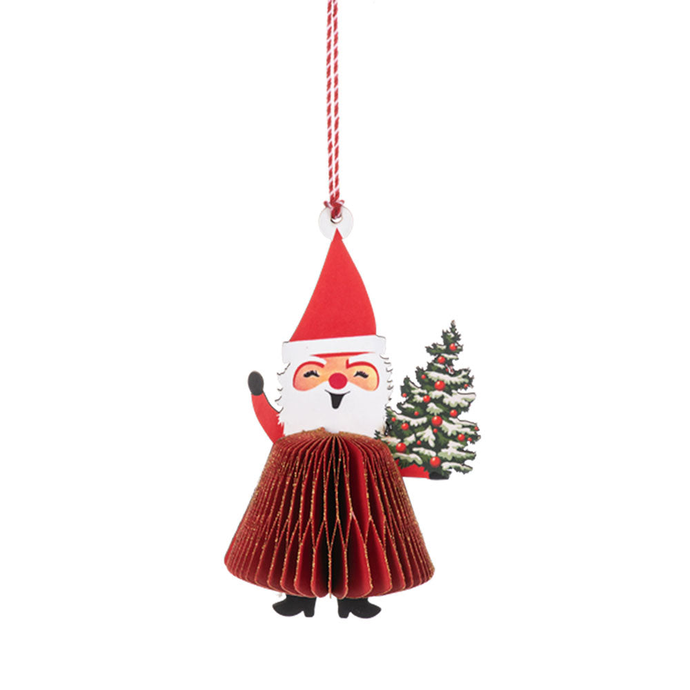 Honeycomb Santa Ornaments Set of 3
