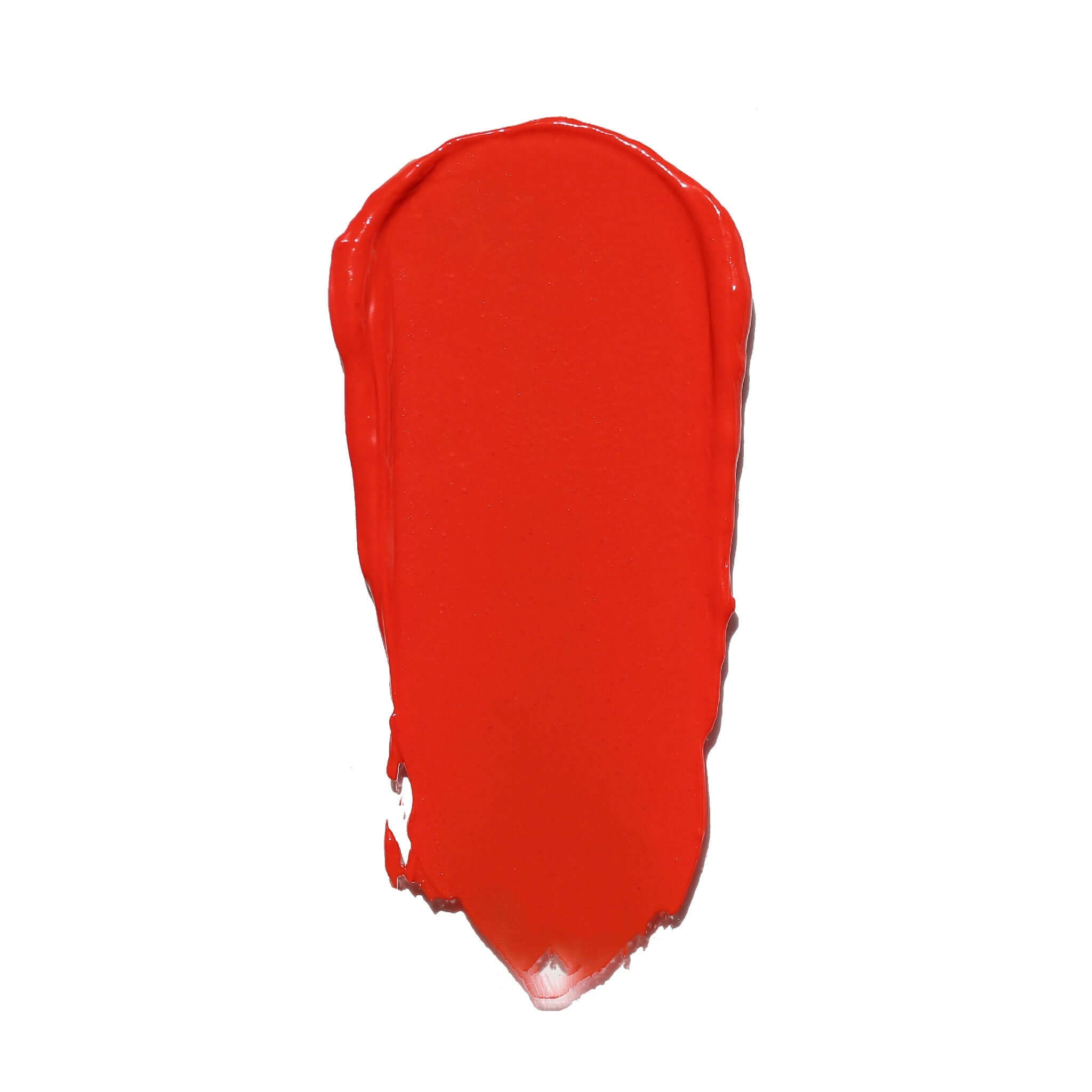 Swipe of rich candy apple red Candy Paint Cheek + Lip Tint showing the dewy finish and vibrant pigmentation.