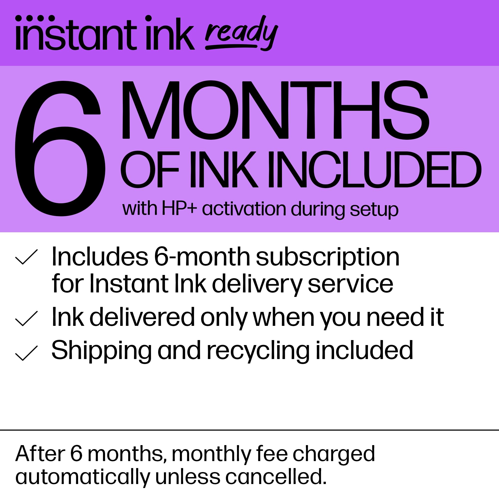 HP DeskJet 2755e Wireless Color inkjet-printer, Print, scan, copy, Easy setup, Mobile printing, Best-for home, 6 month Instant Ink trial included, white (packaging may vary)