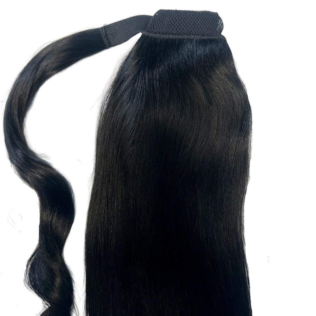 Jet Black 100% Human Hair Ponytail Extension