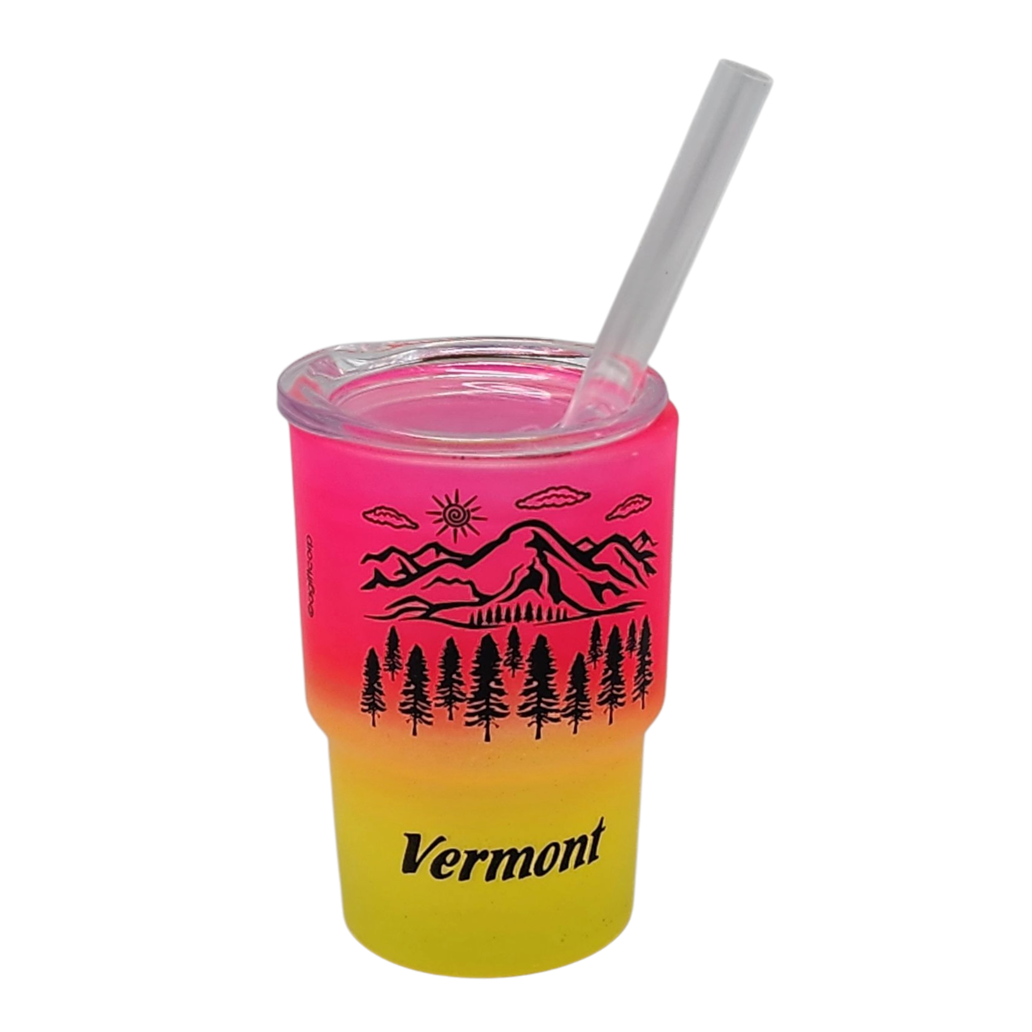 Vermont Green Mountains Glass 2oz Shooter - Golden Glow