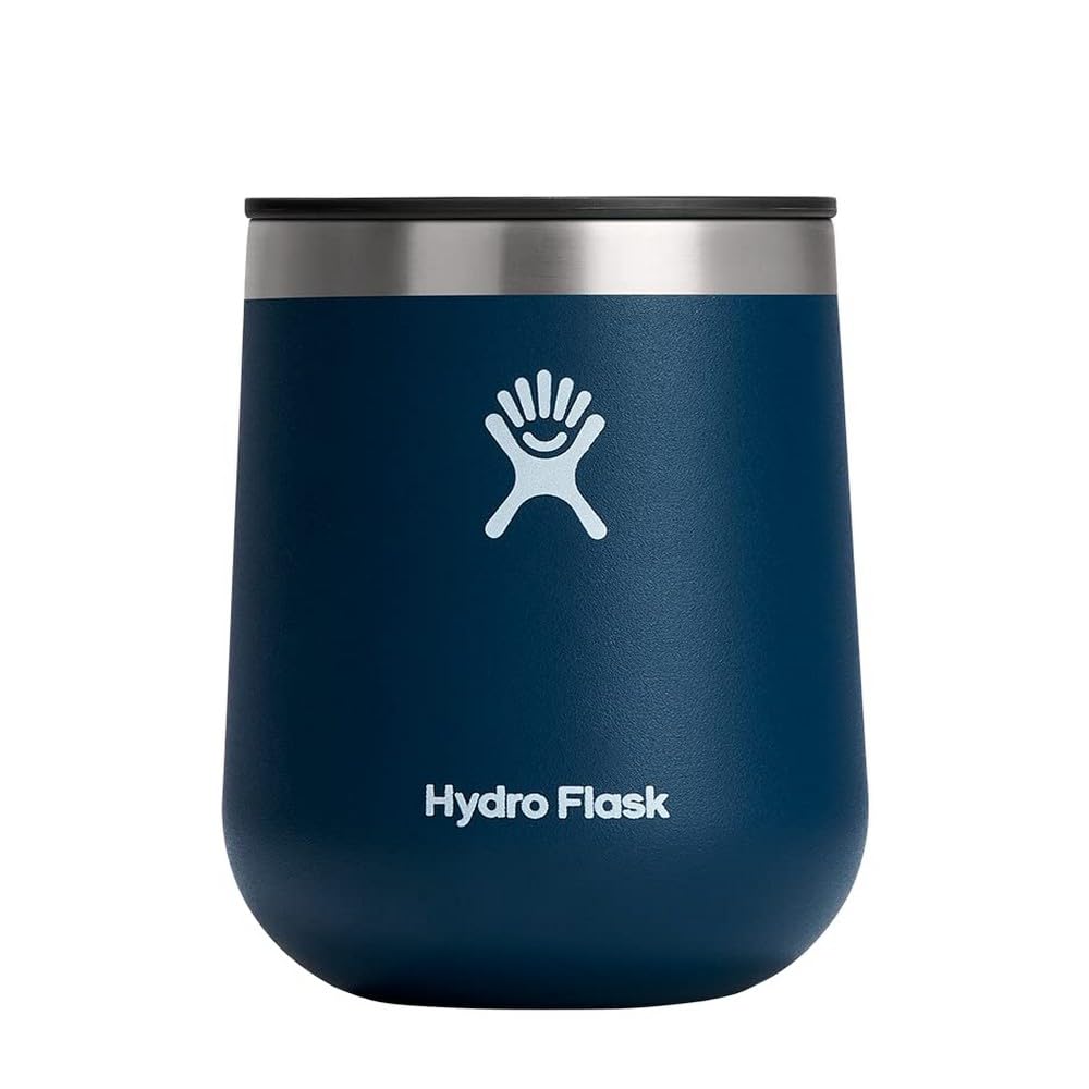 Hydro Flask 10 Oz Wine Glass - Ceramic Stemless Wine Tumbler - Unbreakable with Lid in Trillium Pink