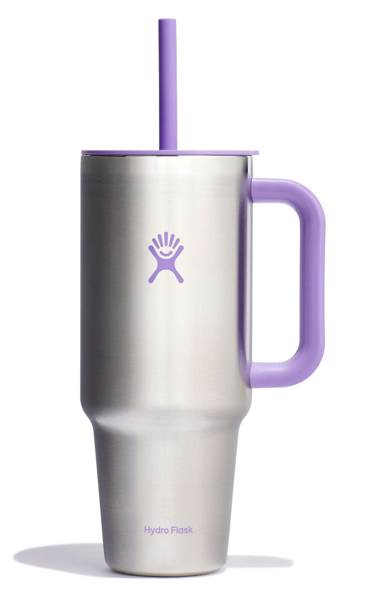 Hydro Flask 40 Oz Travel Tumbler with Handle, Lid and Straw - Insulated Stainless Steel in Sugarplum