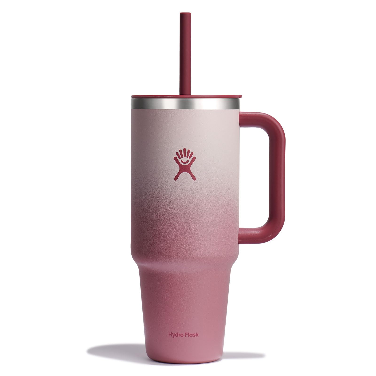 Hydro Flask 40 Oz Travel Tumbler with Handle, Lid and Straw - Insulated Stainless Steel in Sugarplum