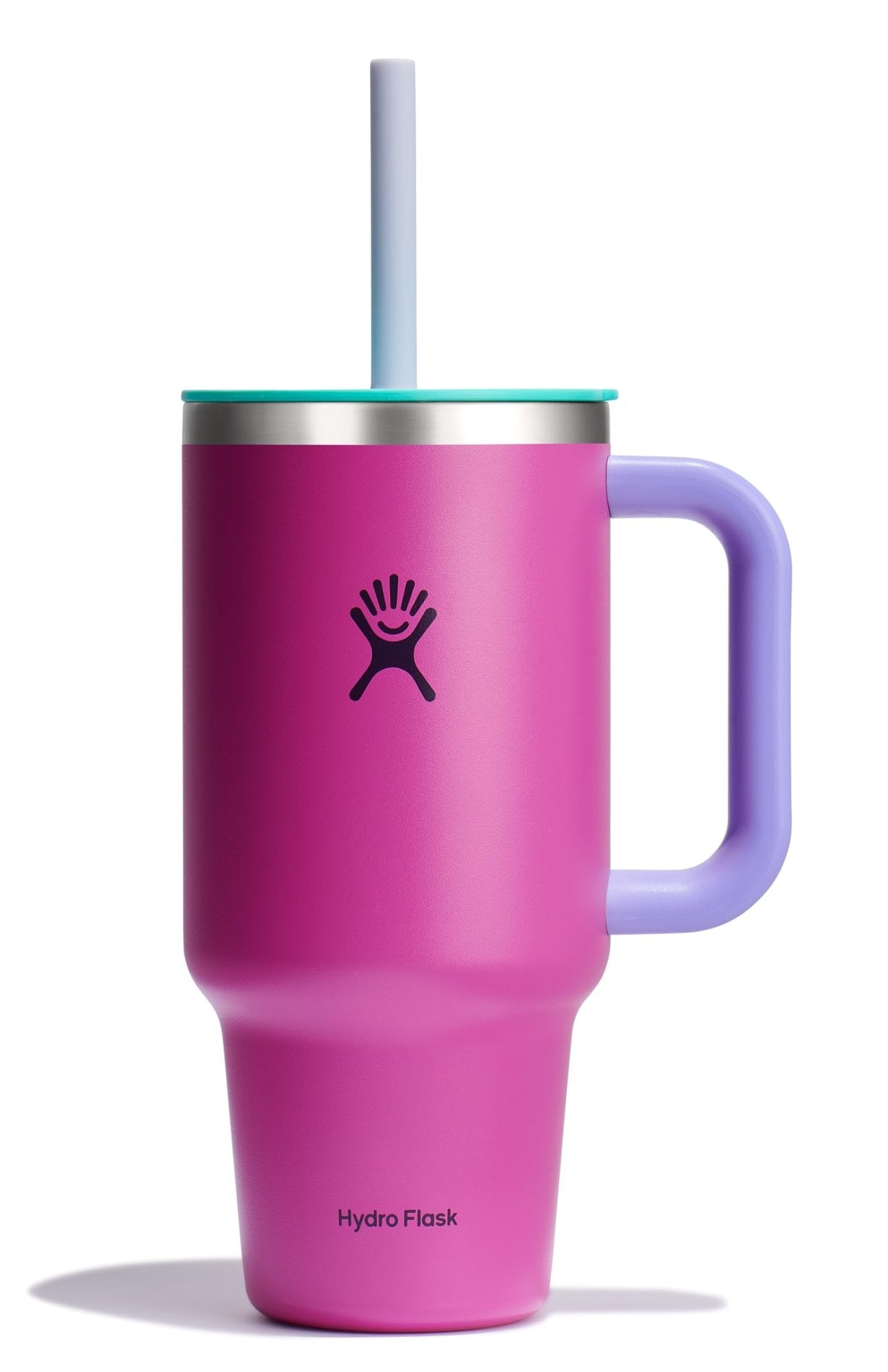 Hydro Flask 40 Oz Travel Tumbler with Handle, Lid and Straw - Insulated Stainless Steel in Sugarplum