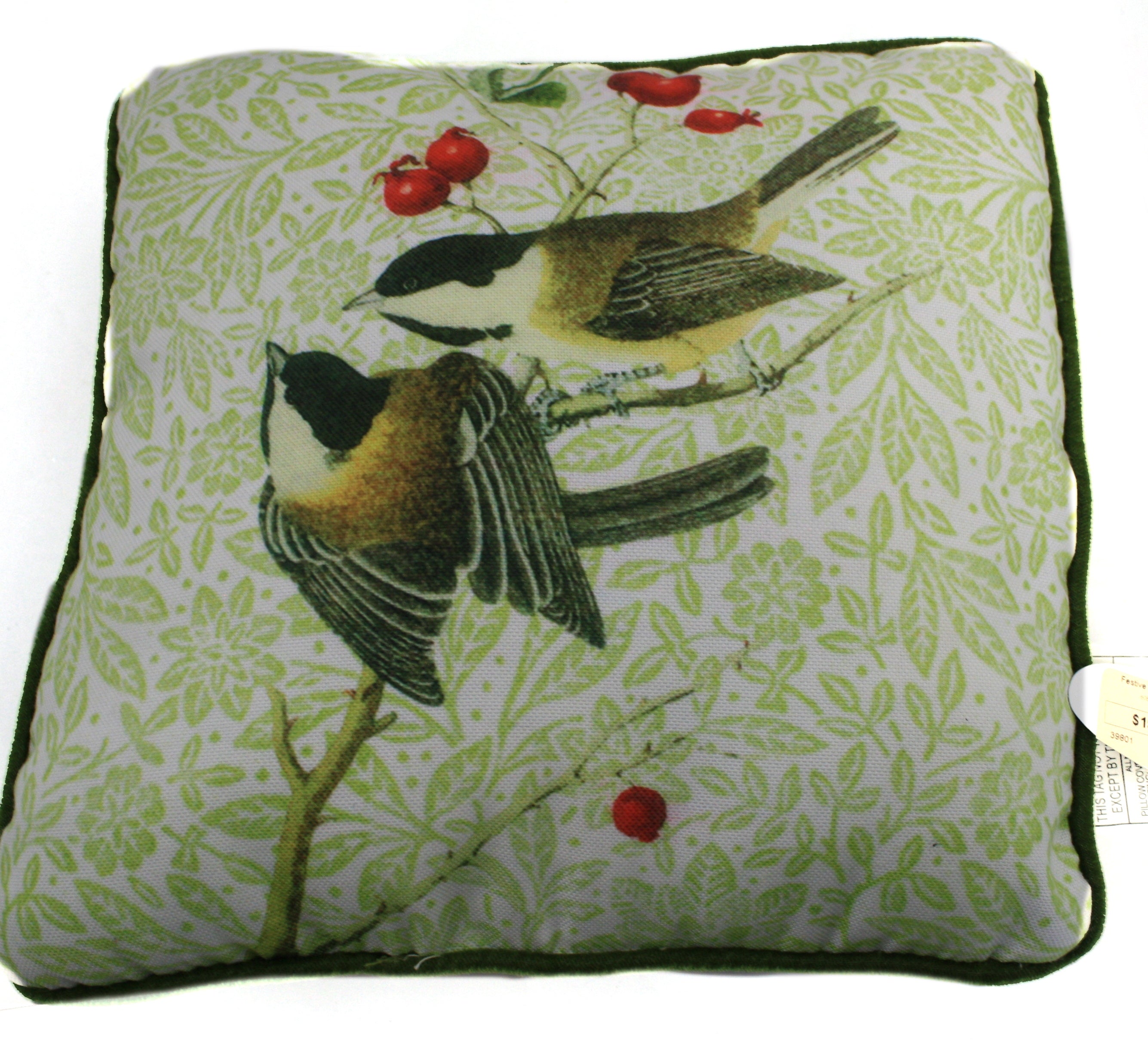 Festive Bird Pillow - Chicadee