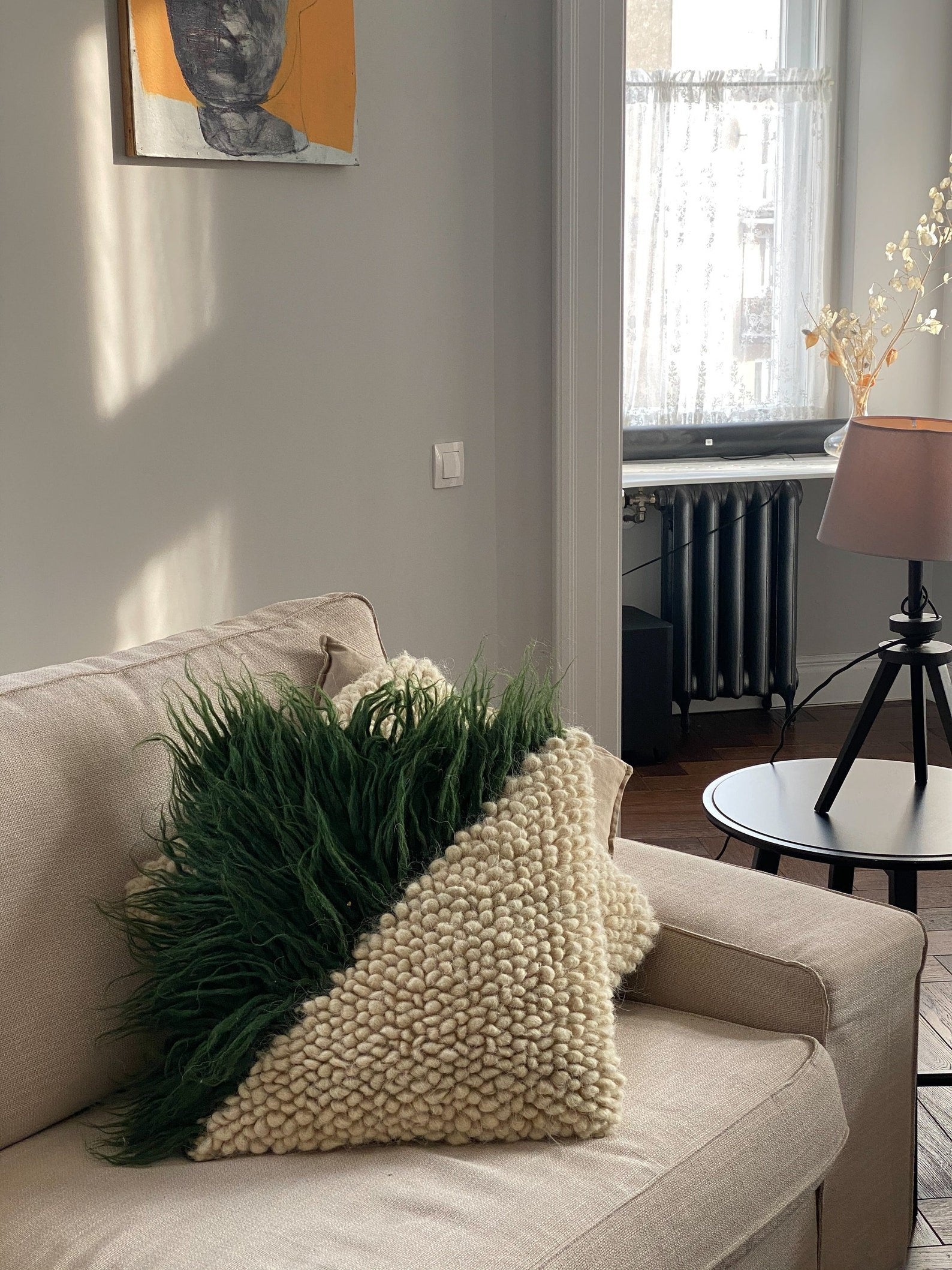 Handwoven Pillow "Forest" Moss