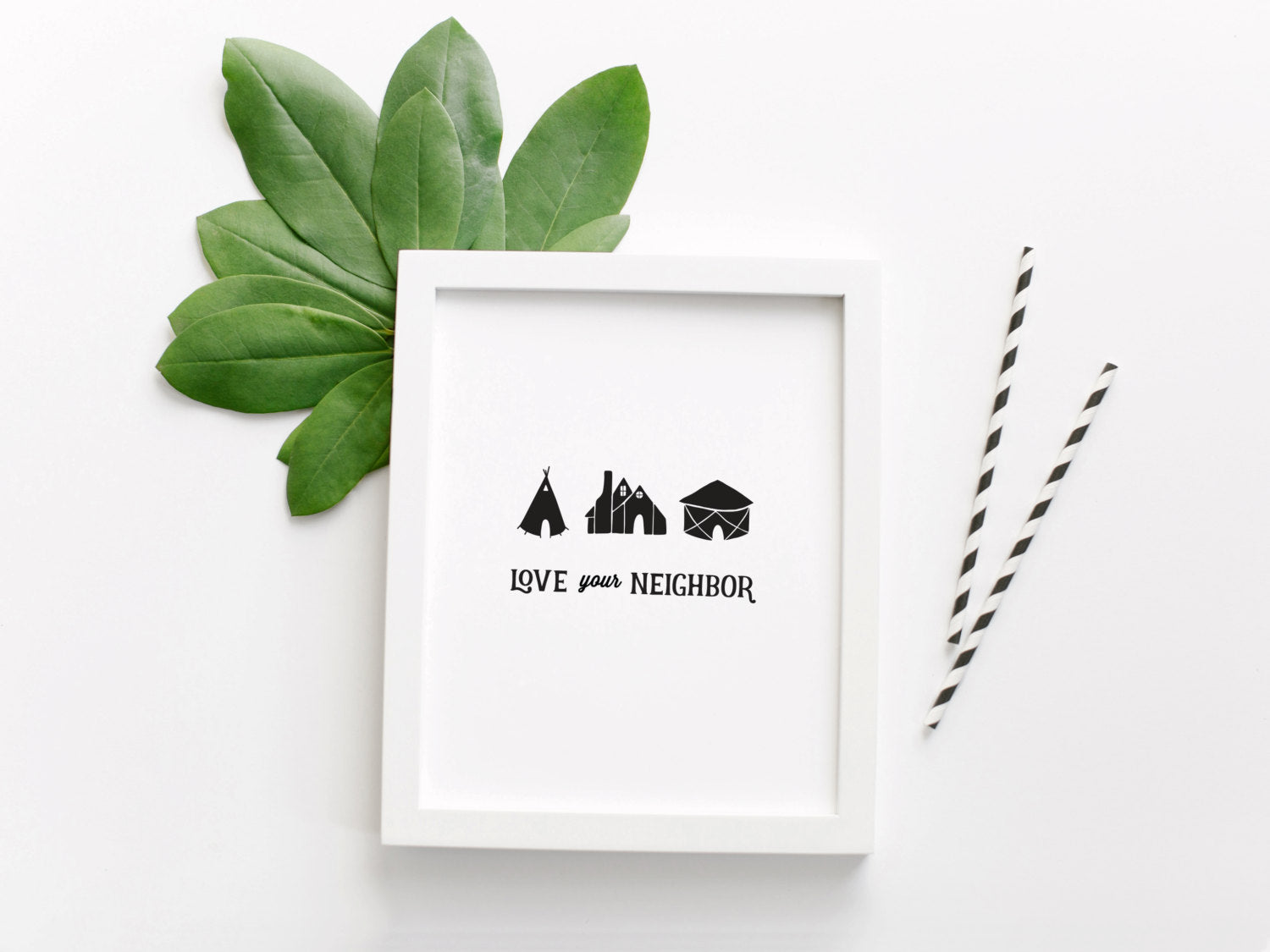 Love Your Neighbor Illustration Print