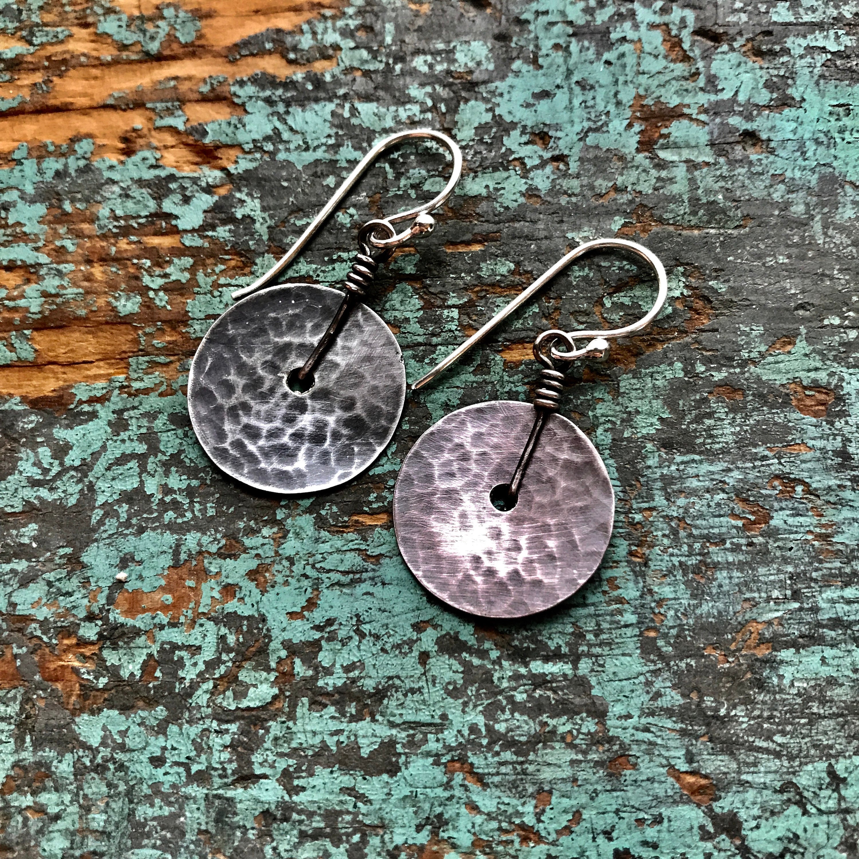Silver Disc Earrings