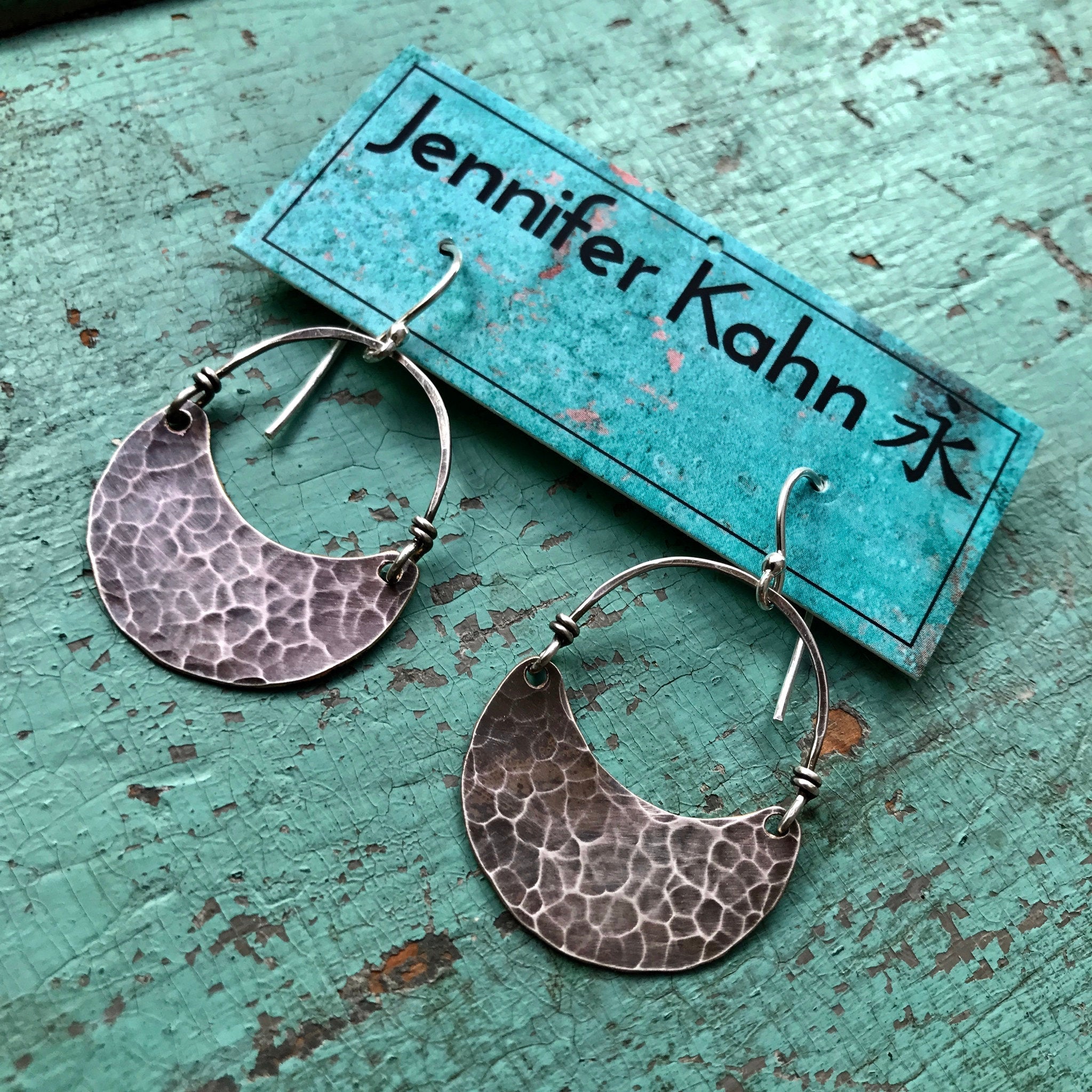 Silver Crescent Earrings