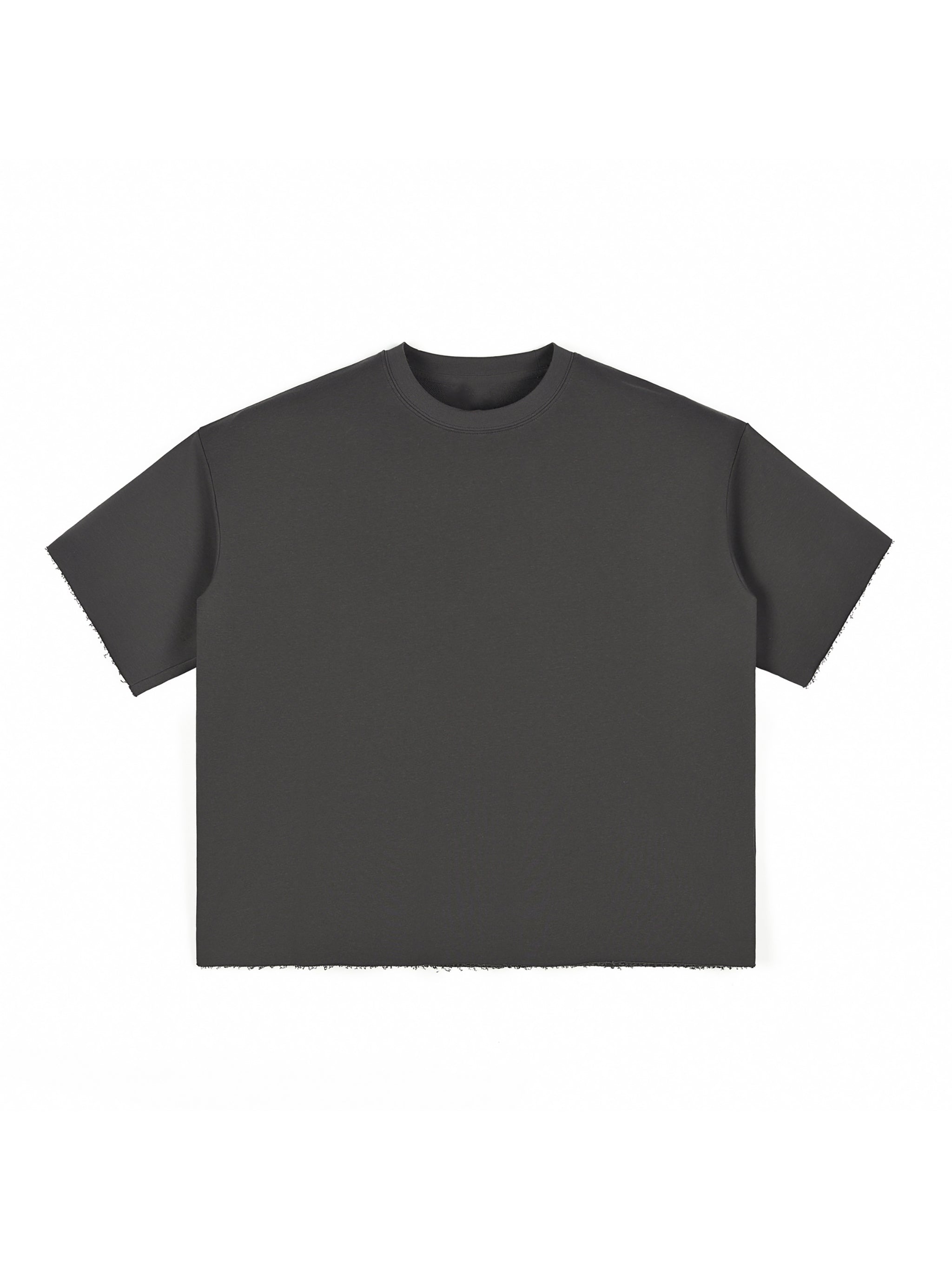 RiCHJVNKIE SOCIETY Boxy Half-Sleeve Raw-Edge T-Shirt