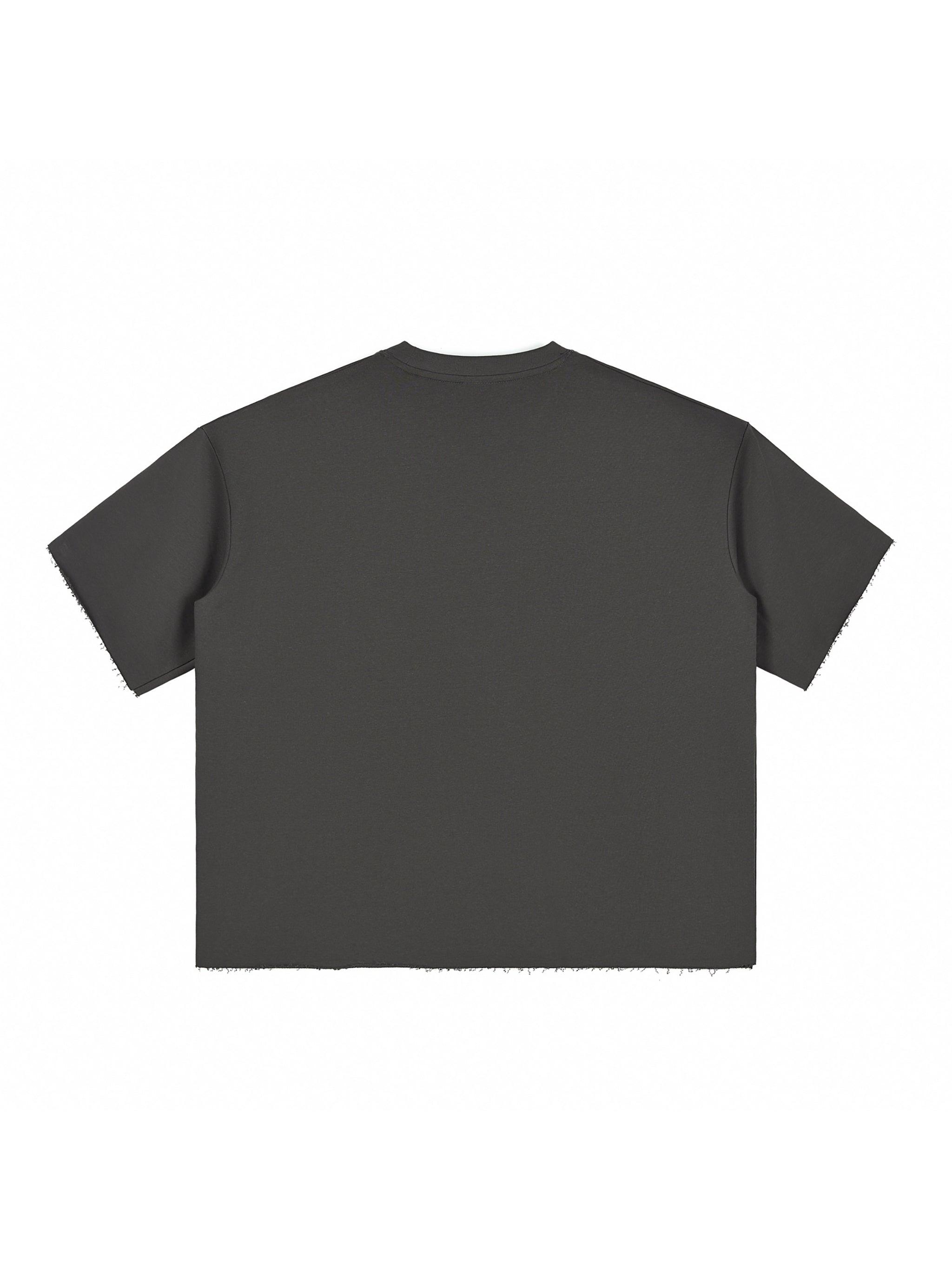 RiCHJVNKIE SOCIETY Boxy Half-Sleeve Raw-Edge T-Shirt